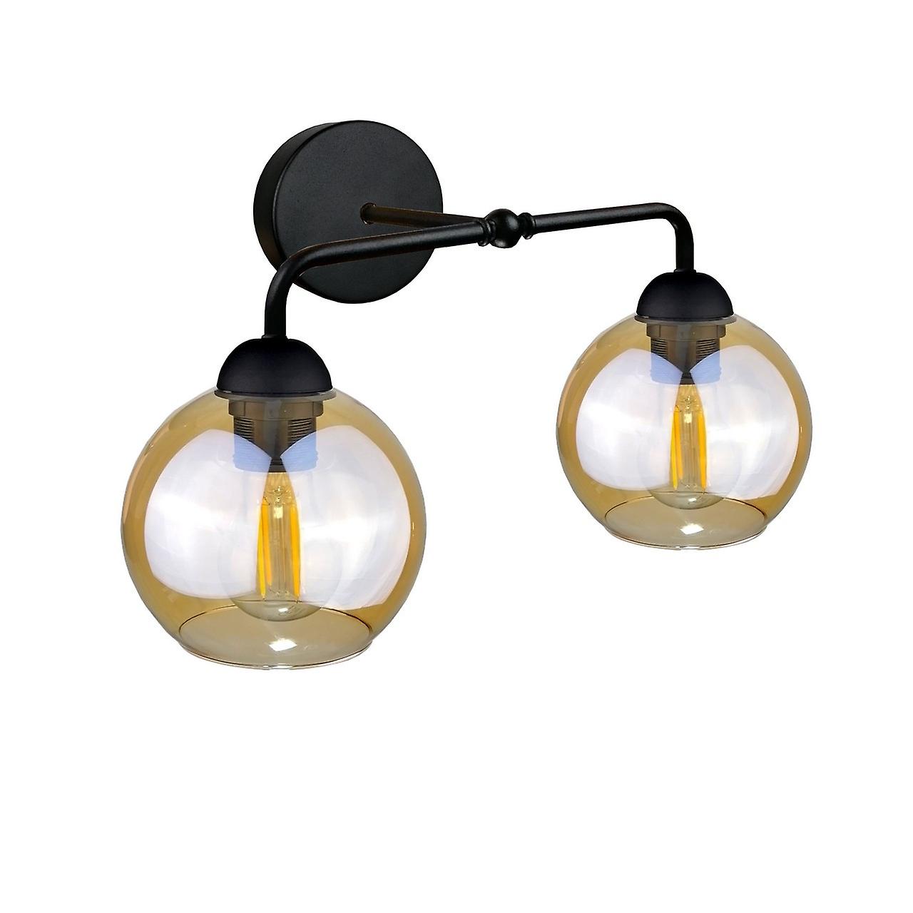 Melle Wall Lamp Black, 23cm, 2x E27