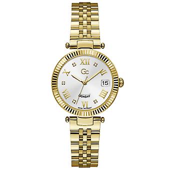 Gc flair crystal Watch for Women Analog Quartz with stainless steel bracelet plated in gold Z01009L4MF