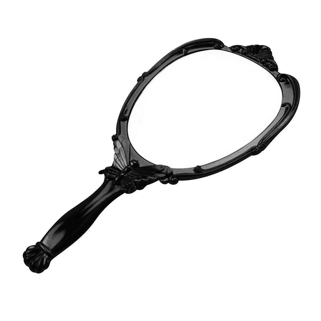 Vintage Large Handheld Foldable Cosmetic Makeup Desktop Mirror with Handle