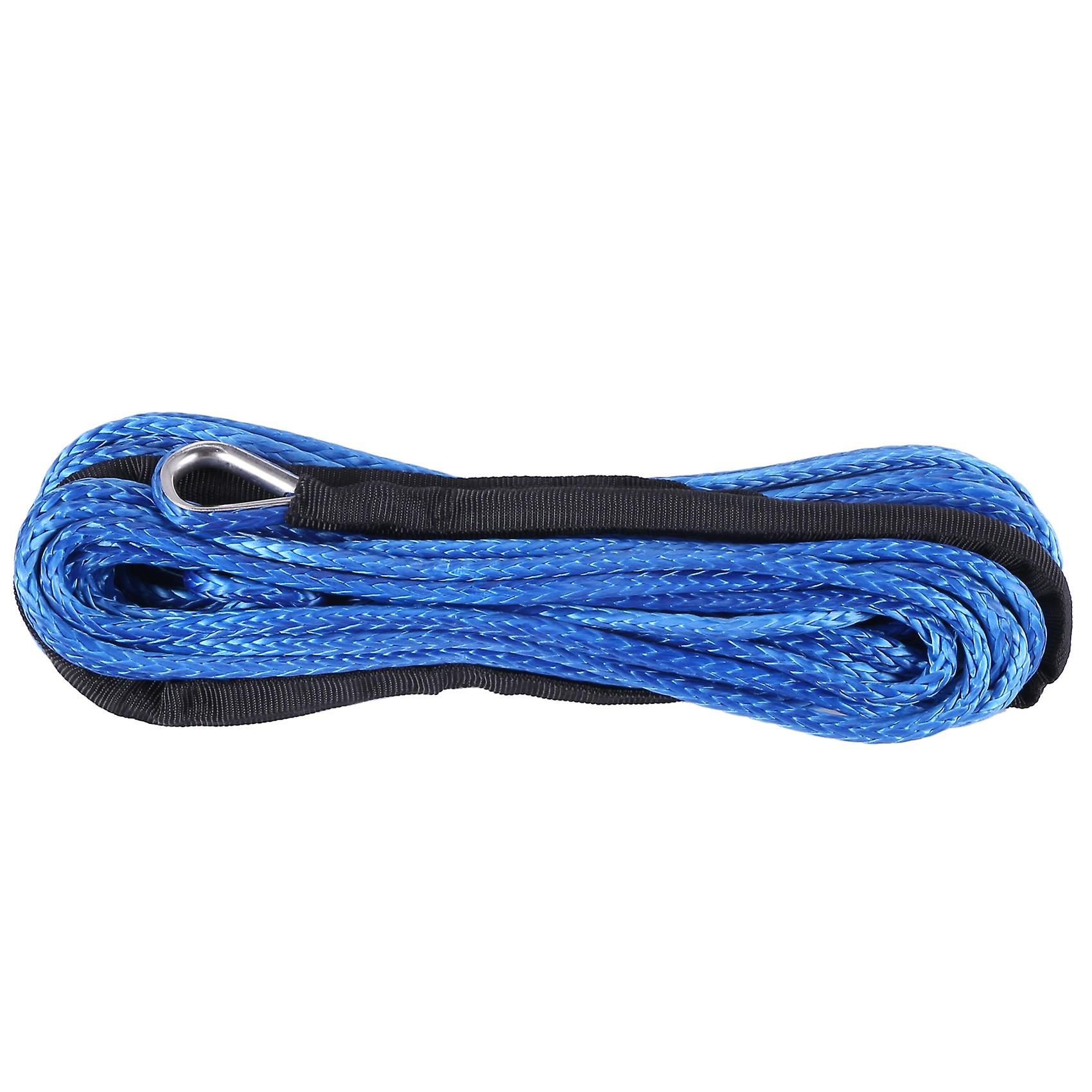 3/16 inch x 50 inch 7700 Synthetic Cable Rope with Protection Sleeve for ATV UTV (Blue)