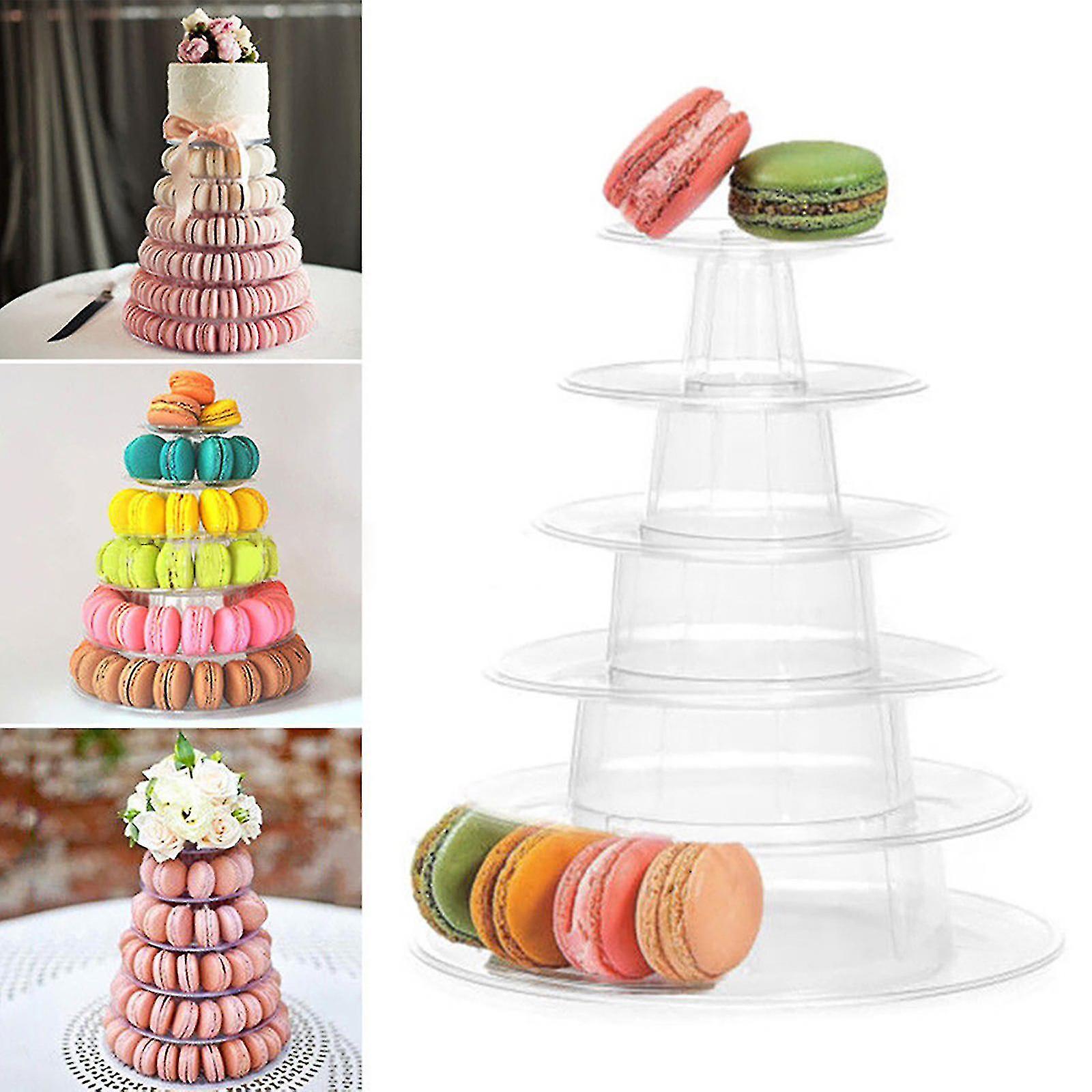 Macaron Cake Display Stand 6-layer Round Plastic Cake Tower Stand