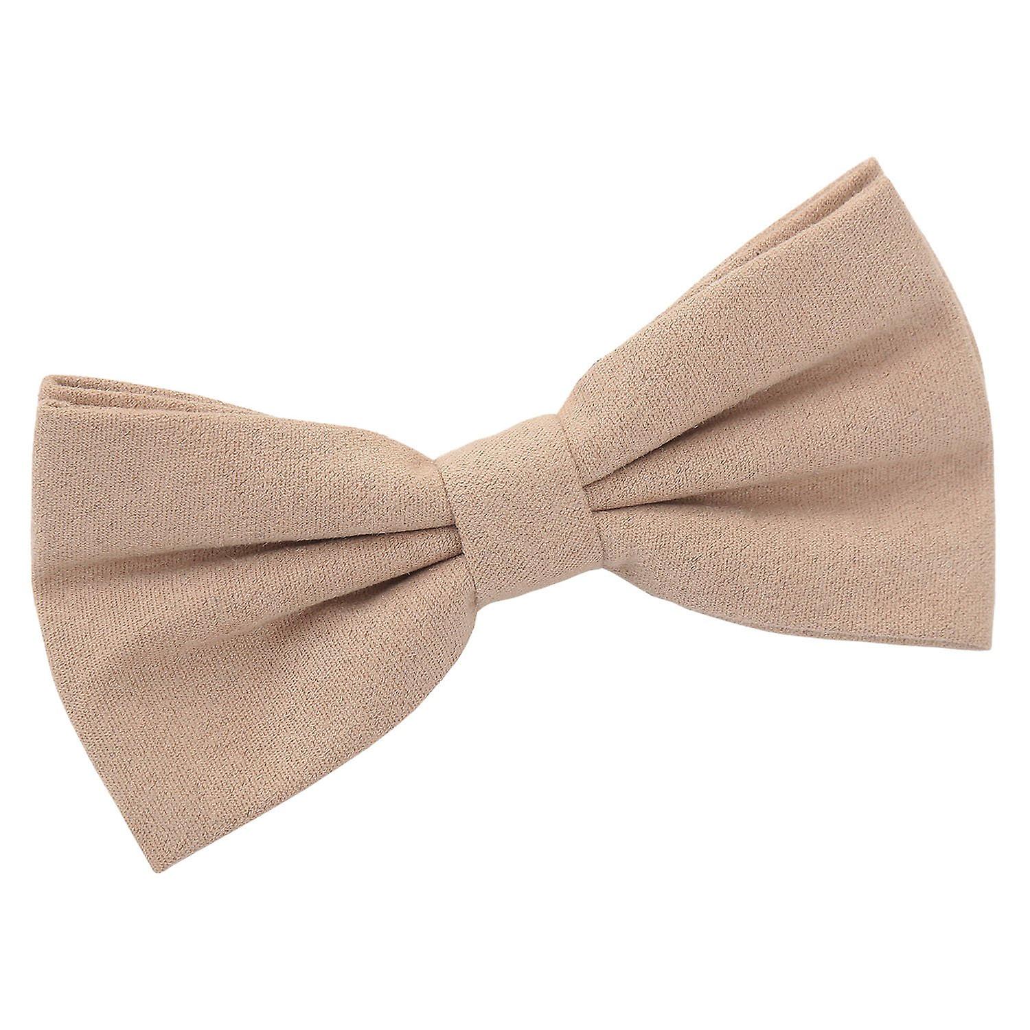 Tan Suede Pre-Tied Bow Tie