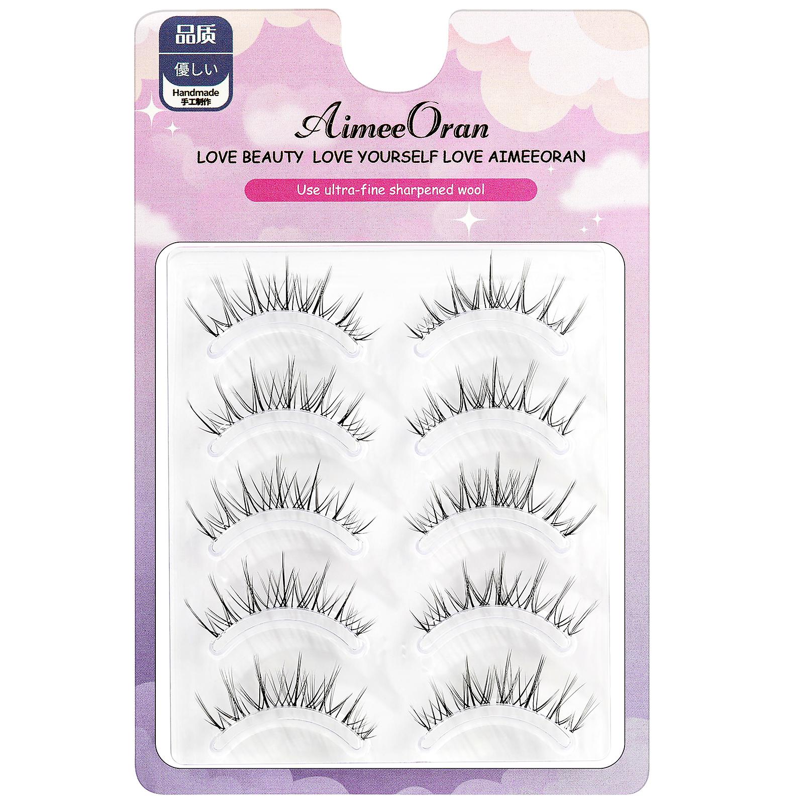5 Pairs False Eyelashes Pack 3d Effect Lengthening Eyelashes