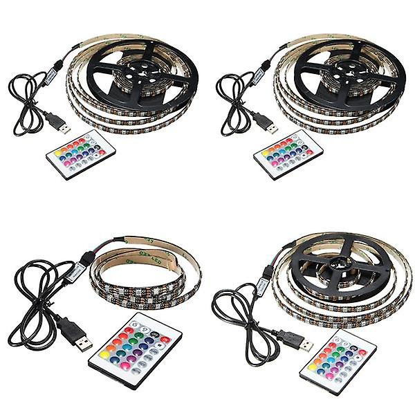 Waterproof 5050 Rgb Led Usb Strip Light Tv Backlighting Kit With 24-key Remote - 1m, 2m, 3m, 4m Options