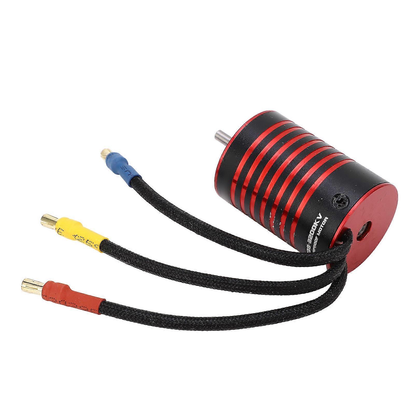 GTSKYTENRC 2838 Brushless Motor 4 Poles RC Brushless Motor for 1/14 1/16 RC Car Part Black Red 3200KV
