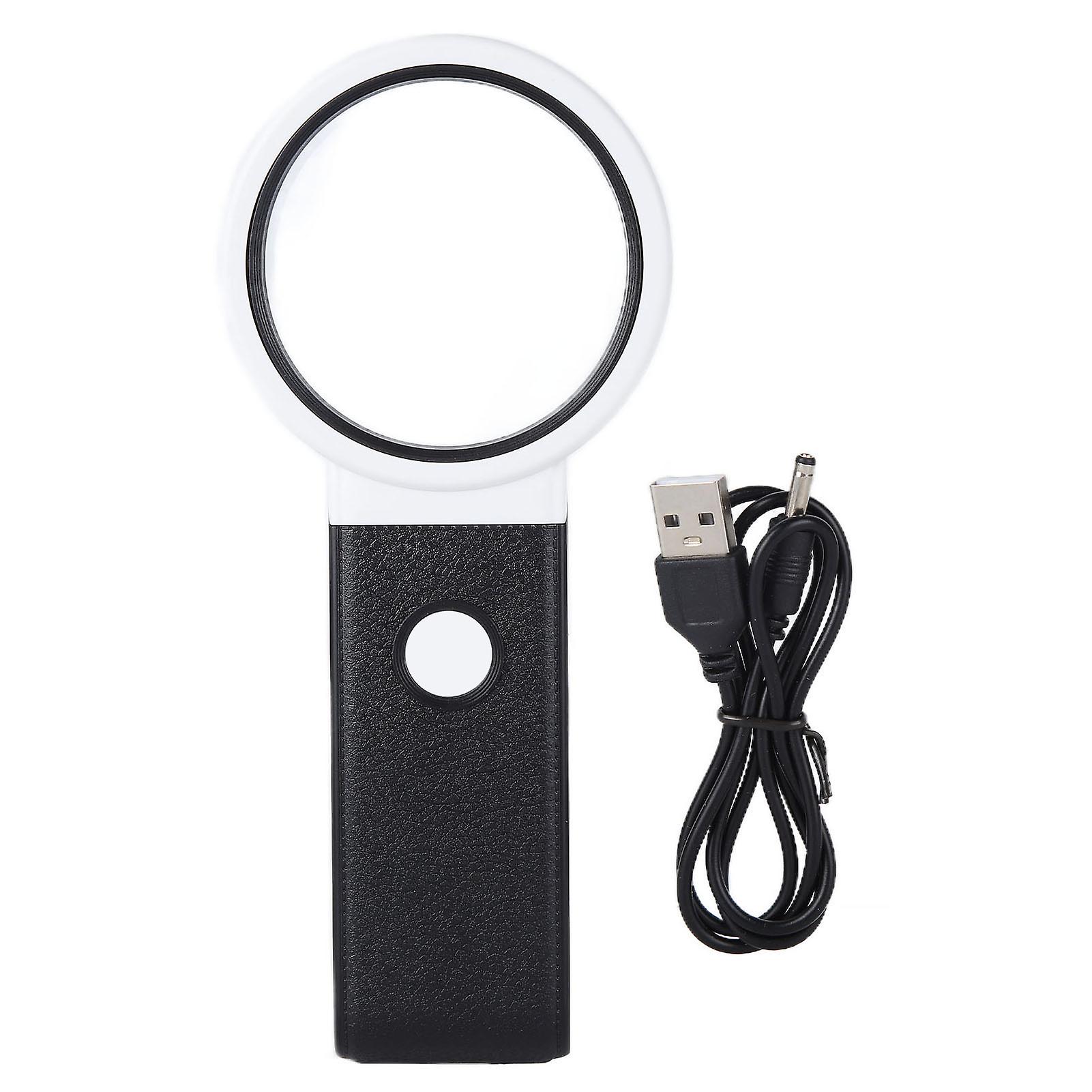 Qukaim LED Magnifying Glass LED Magnifier Handheld Magnifying Glass, Foldable HD Lens with Light, Ideal for Observation and Electronic Component X2N6W