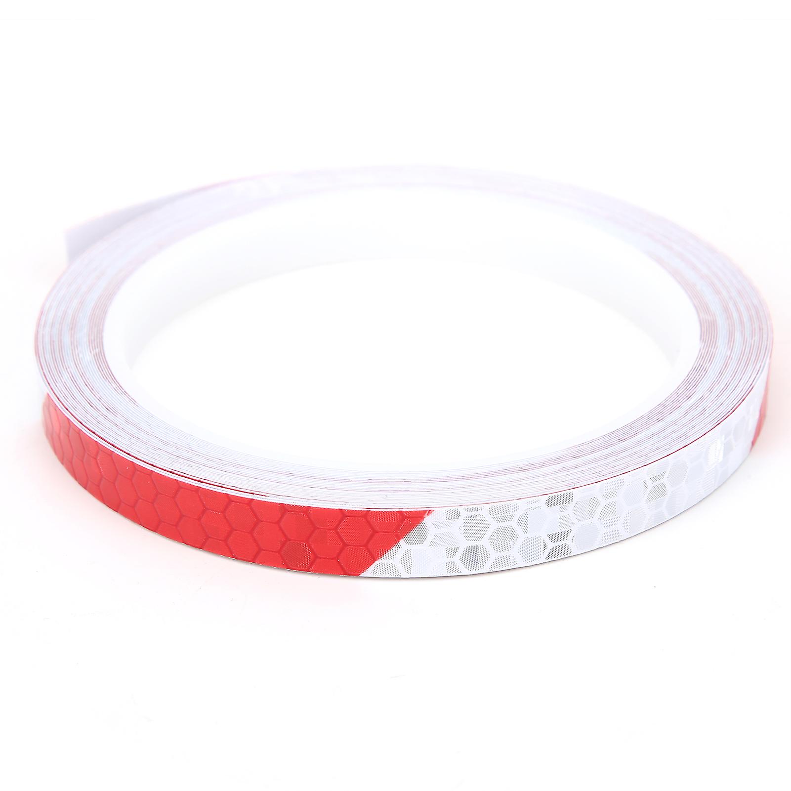 Reflective Tape Hexagonal Pattern Waterproof Bicycle Accessories for Car Bicycle Motorcycle DIY DecorationRed and White