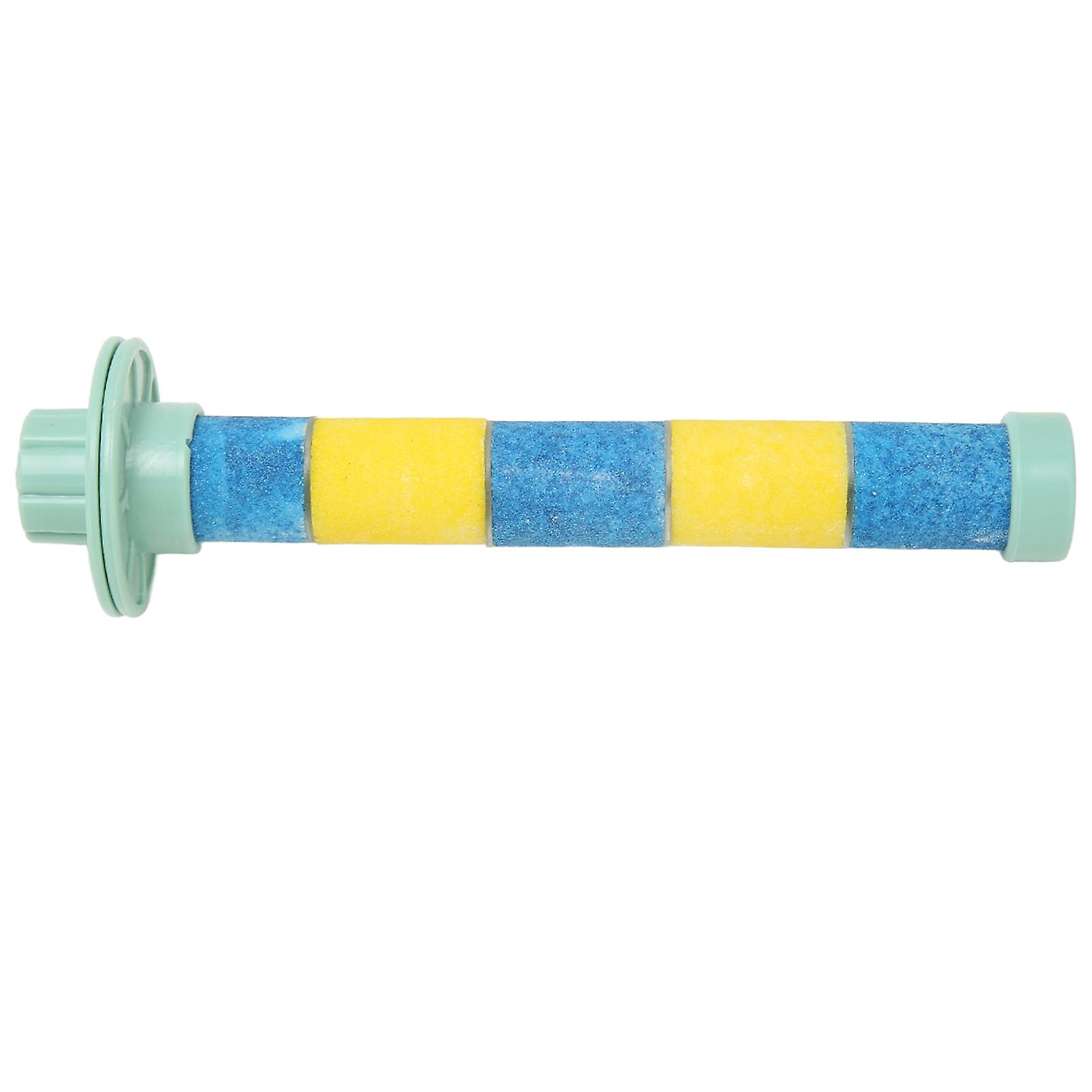 Parrot Quartz Sand Perch Paw Beak Grinding Pet Bird Cage Stand for Bird Parrot Budgies Parakeet Cockatiels Blue Yellow 