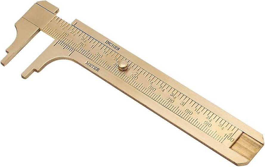 Vernier Caliper - Dual Scales mm/Inch Brass Sliding Vernier Caliper Ruler Measuring Tool(100mm)