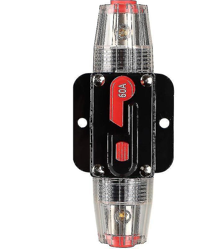 Circuit Breaker Switch 60a Waterproof Fuse Inline Holder 3-15 Awg Resettable Fuse Manual Reset 12v-48v Dc