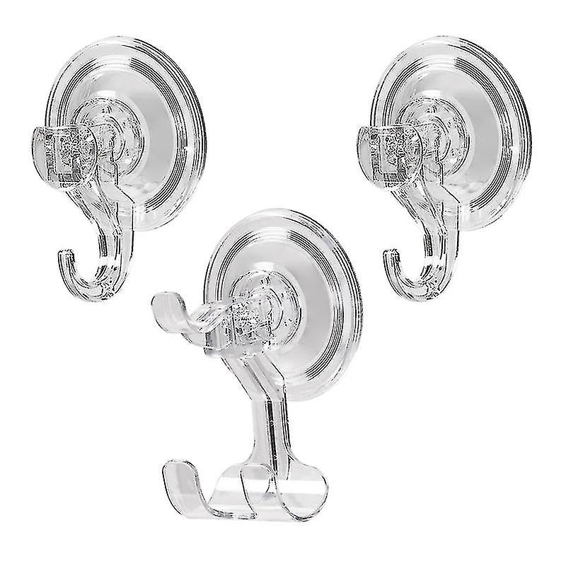 Dewenwils 강력하고 흔적이 남지 않는 빨판 후크 스티키 후크 세트(더블 후크)