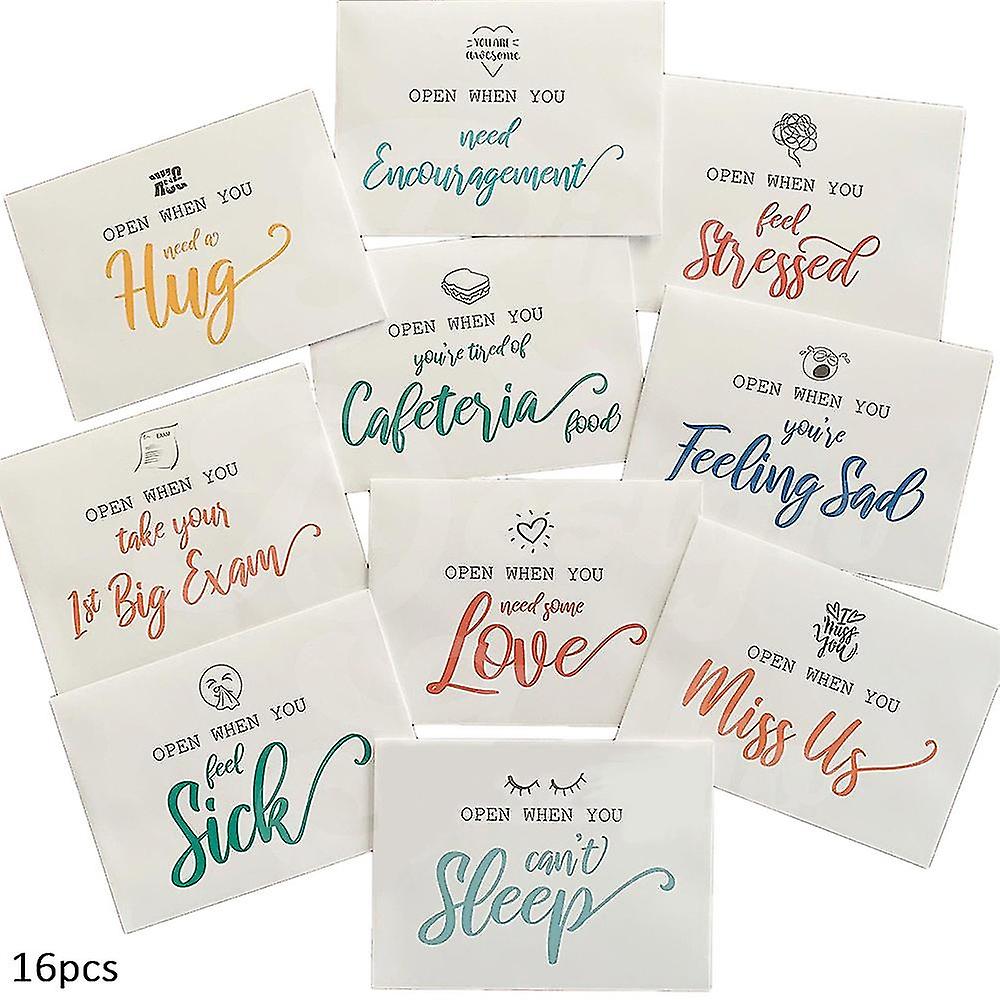 Open When Envelopes For University College Student, 16pcs Romantic Long Distance Relationship Gift, 