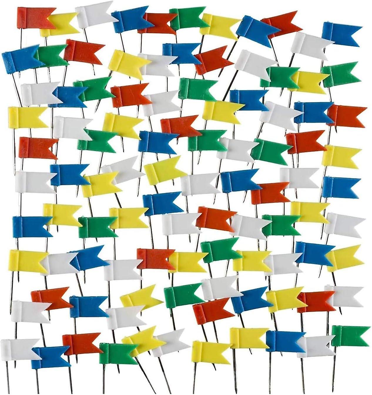 Flag Pins, 100 Pack Map Flag Push Pins Decorative Flag Push Pins
