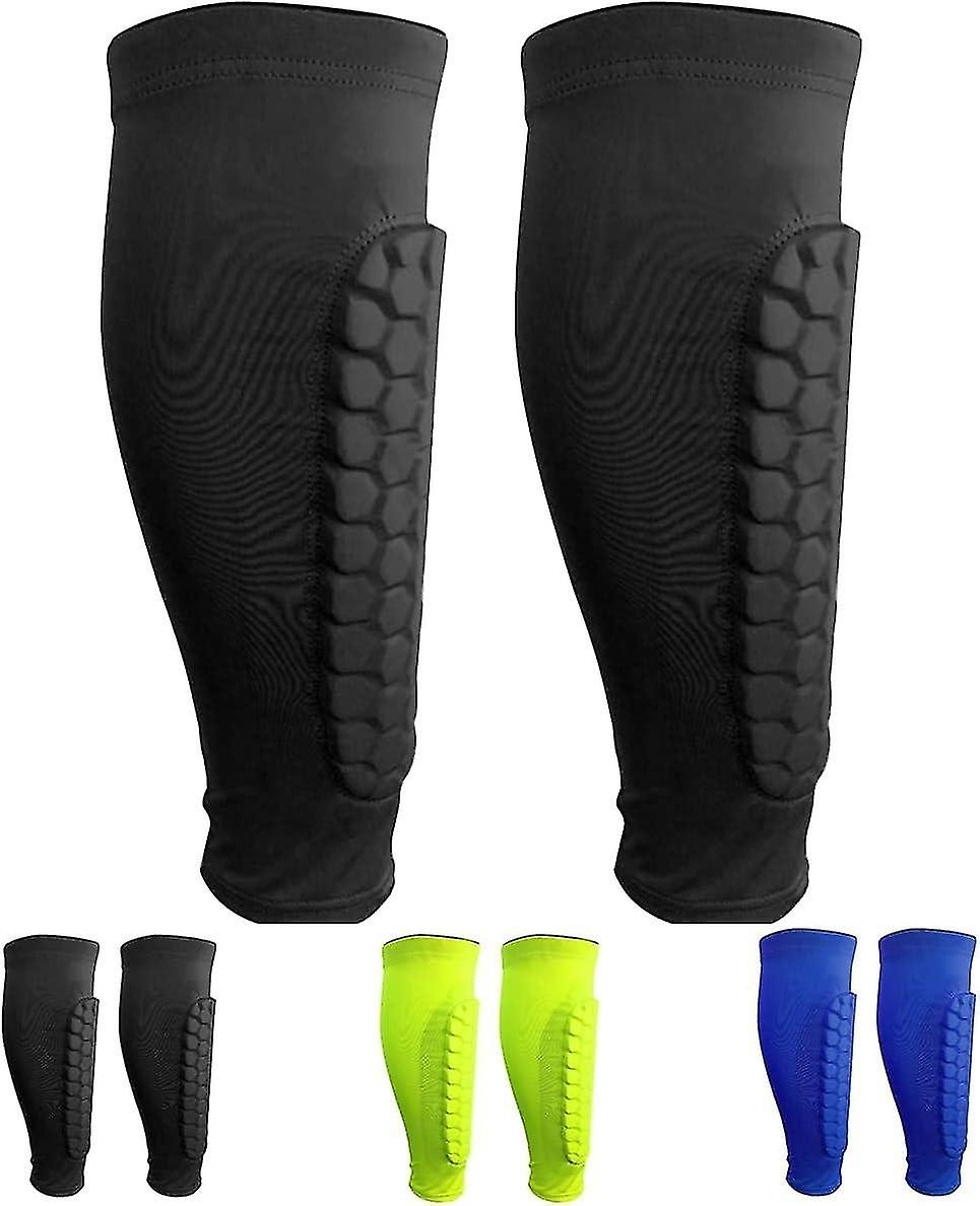 1 Pair Soccer Shin Guards(Black,L), Calf Protection Sleeve Professional Anti-shock Shin Guards for M