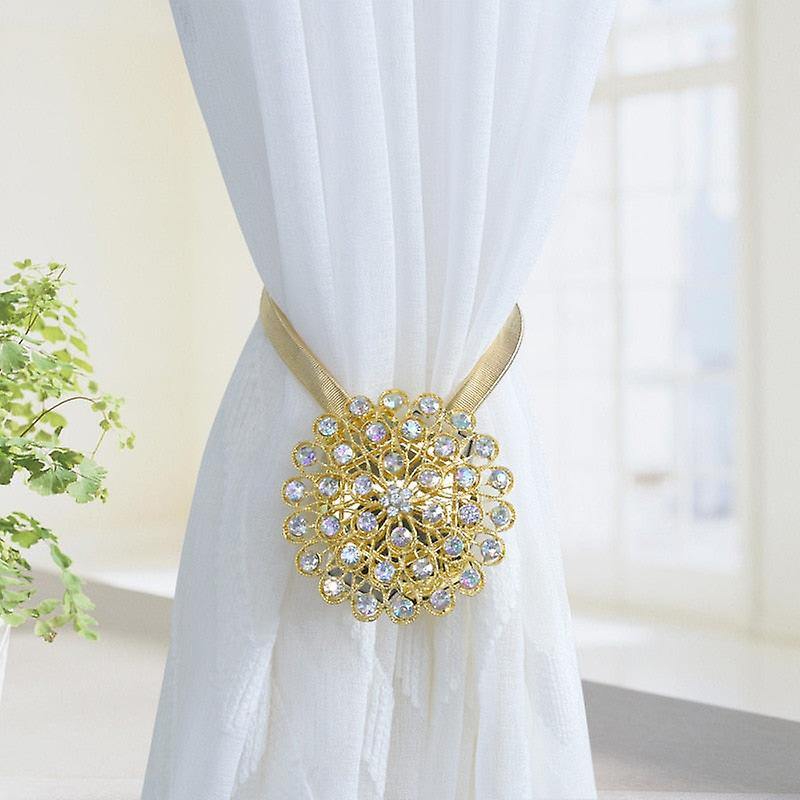 Peacock Flowers Design Magnetic Curtain Clip