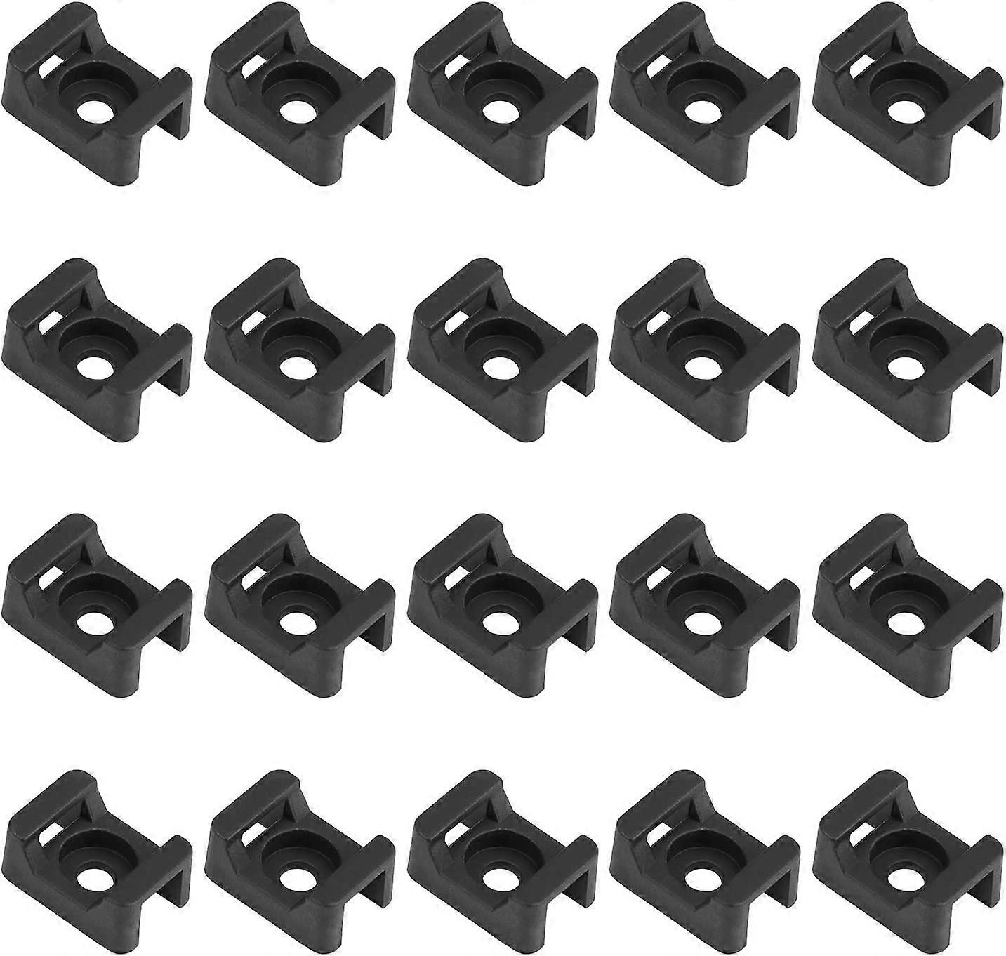 500PCS Black Cable Tie Holders, Cable Tie Base, 23mmx16mm