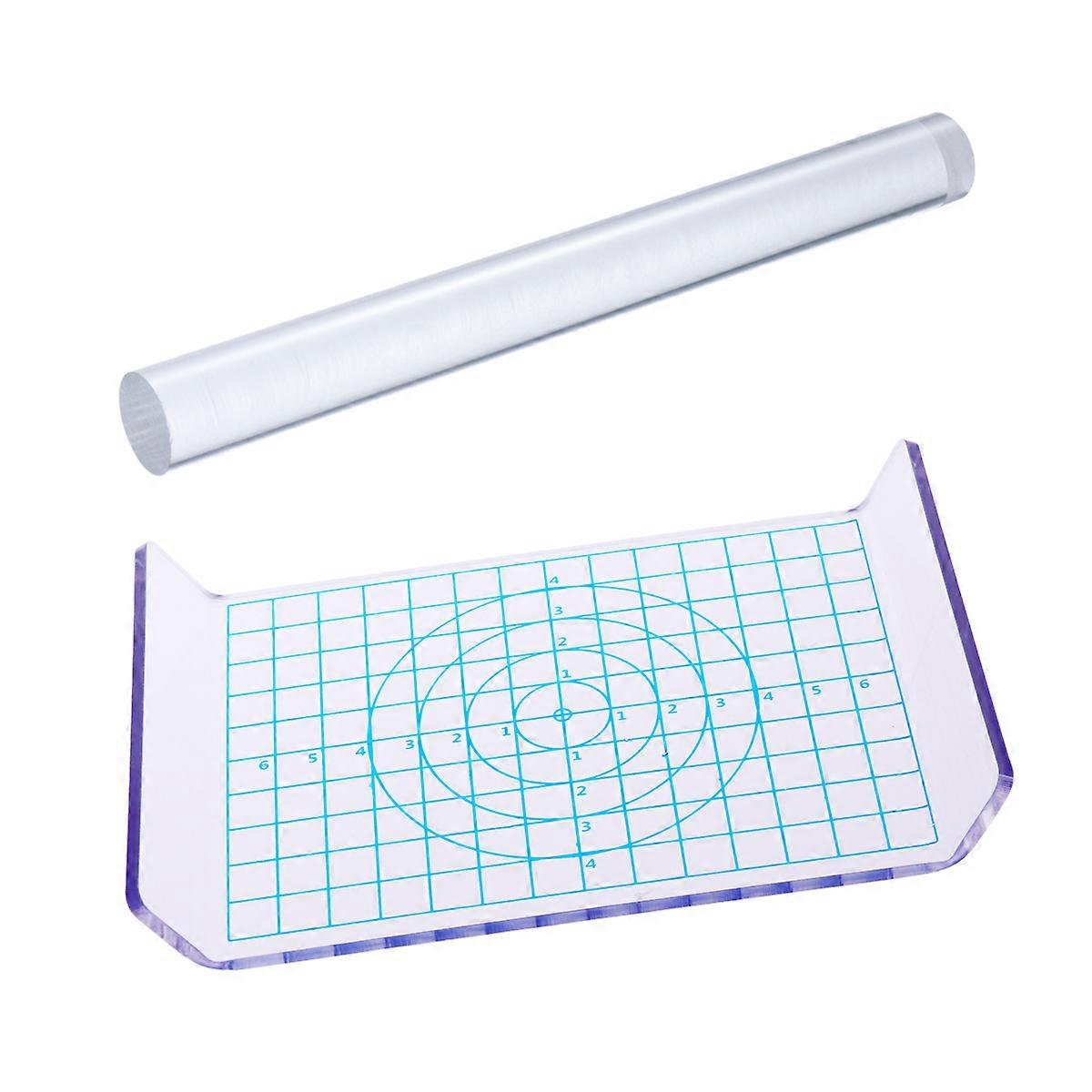 2 Pcs Model Clay Modelling Clay Tools Non- Stick Rolling Pin Acrylic Rolling Pin Acrylic Sheet Board Clay Rolling Pin