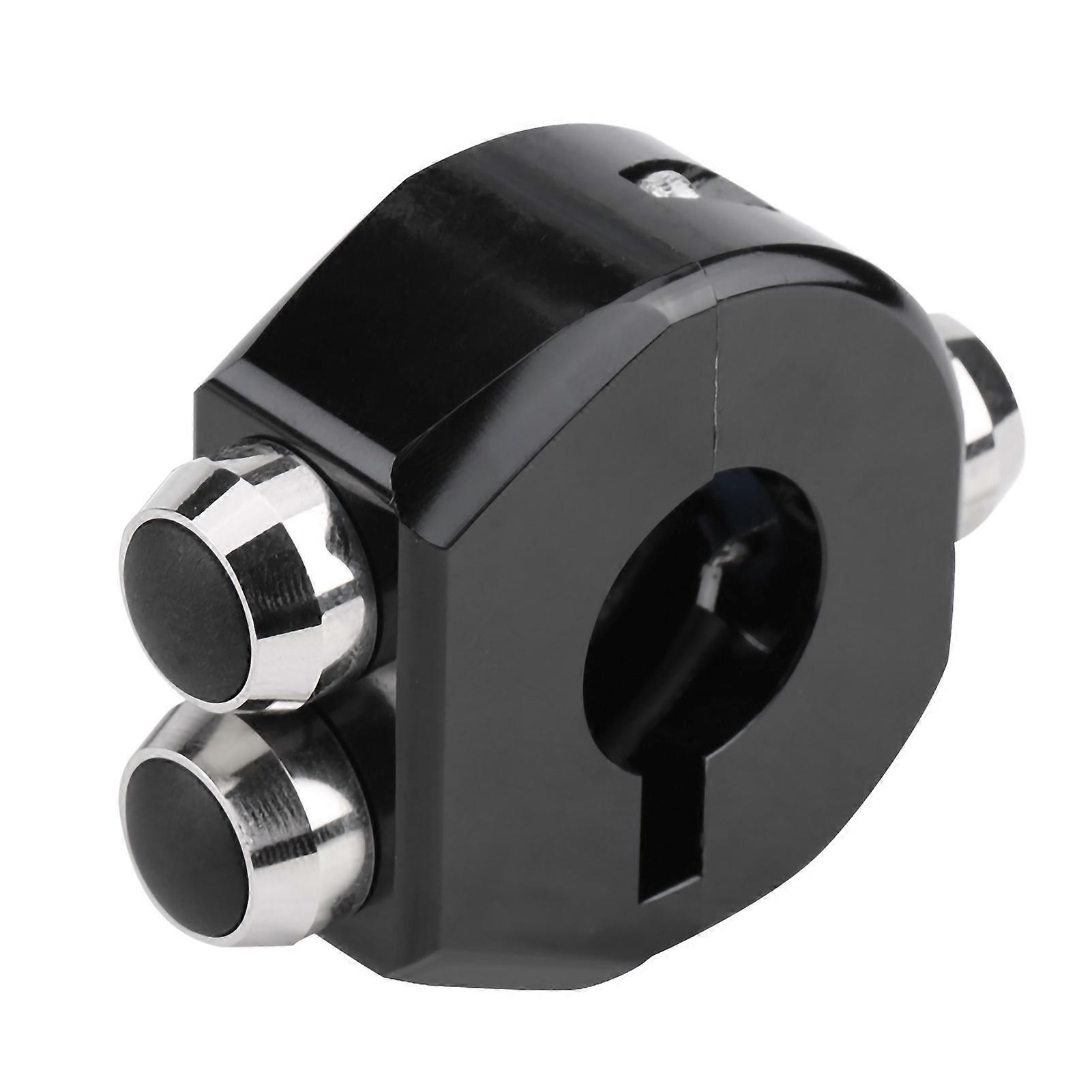 CNC Aluminium Alloy 22mm Motorcycle Handlebar Momentary Latching Switch Reset Button Black
