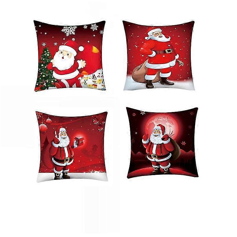 GYFDYM Merry Christmas Print Pillow Polyester Sofa Car Cushion Cover Home Decor Merry Christmas Decorative Xmas Decor Ornaments Party Decor Gifts