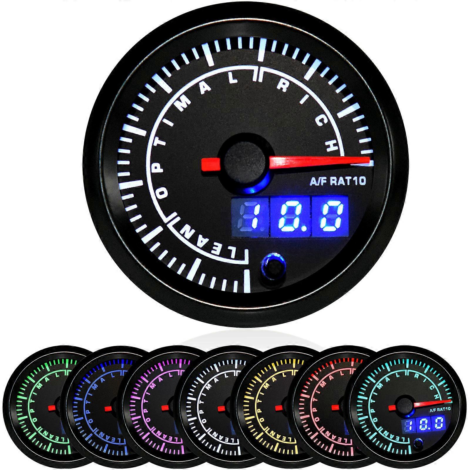 2" 52mm 7 Colors LED Dual Display Boost/Water/Oil pressure/Volt/Air fuel Ratio/EGT/Tachometer with Sensor For 12V Car Gauge
