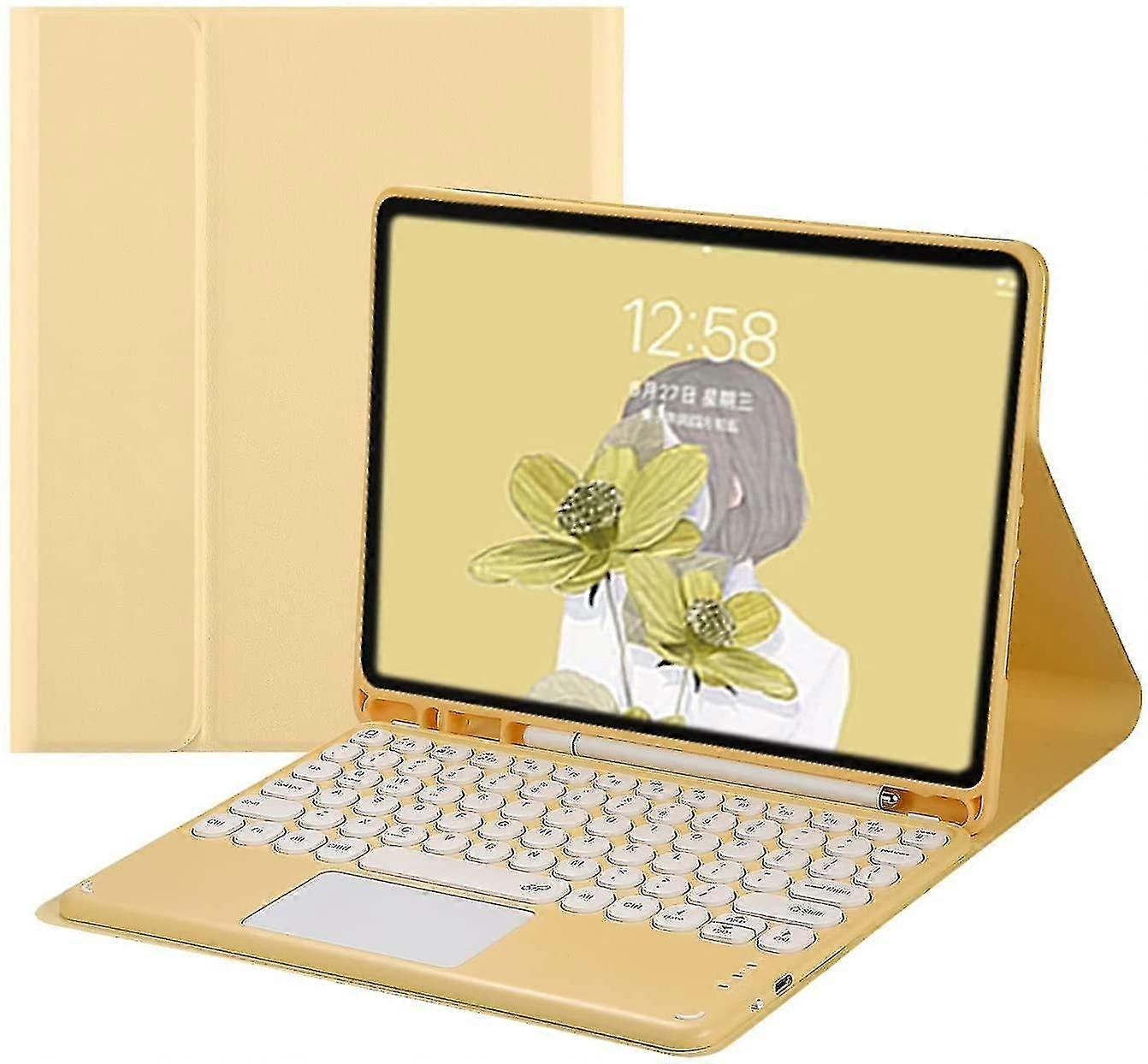 Ipad 6 Ipad 5 Air 2 Pro 9,7 pouces Clavier Étui avec Touchpad Cute Round Key Color Keyboard Ipad 6th 5th Generation Détachable Bluetooth Touch Keyboard