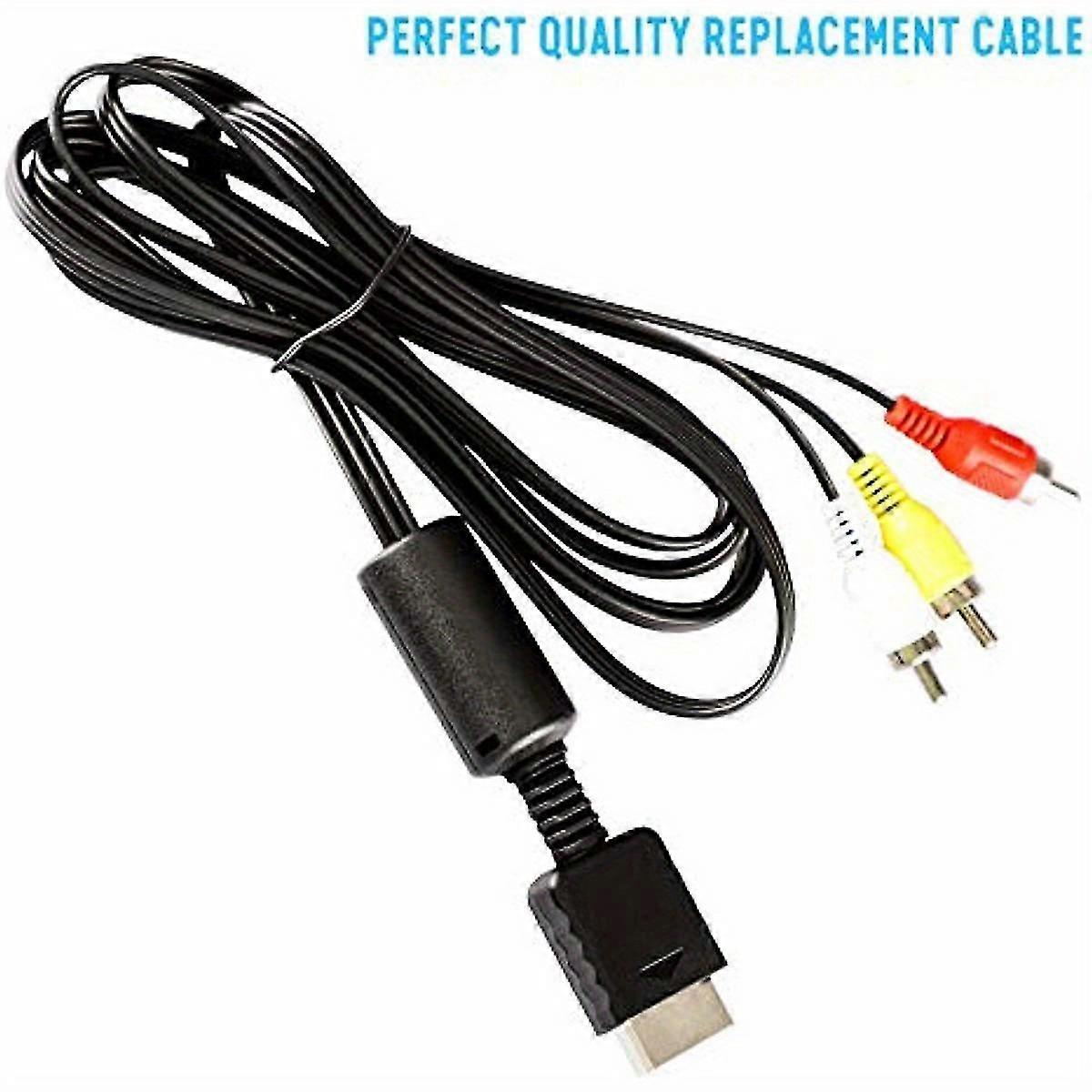 6Ft AV Cable For PS2 PS1 PS3, AV To RCA Composite Audio Video TV Cord Compatible With Playstation 1 2 3/71in RCA For Monitor, for PlayStation, for Tel