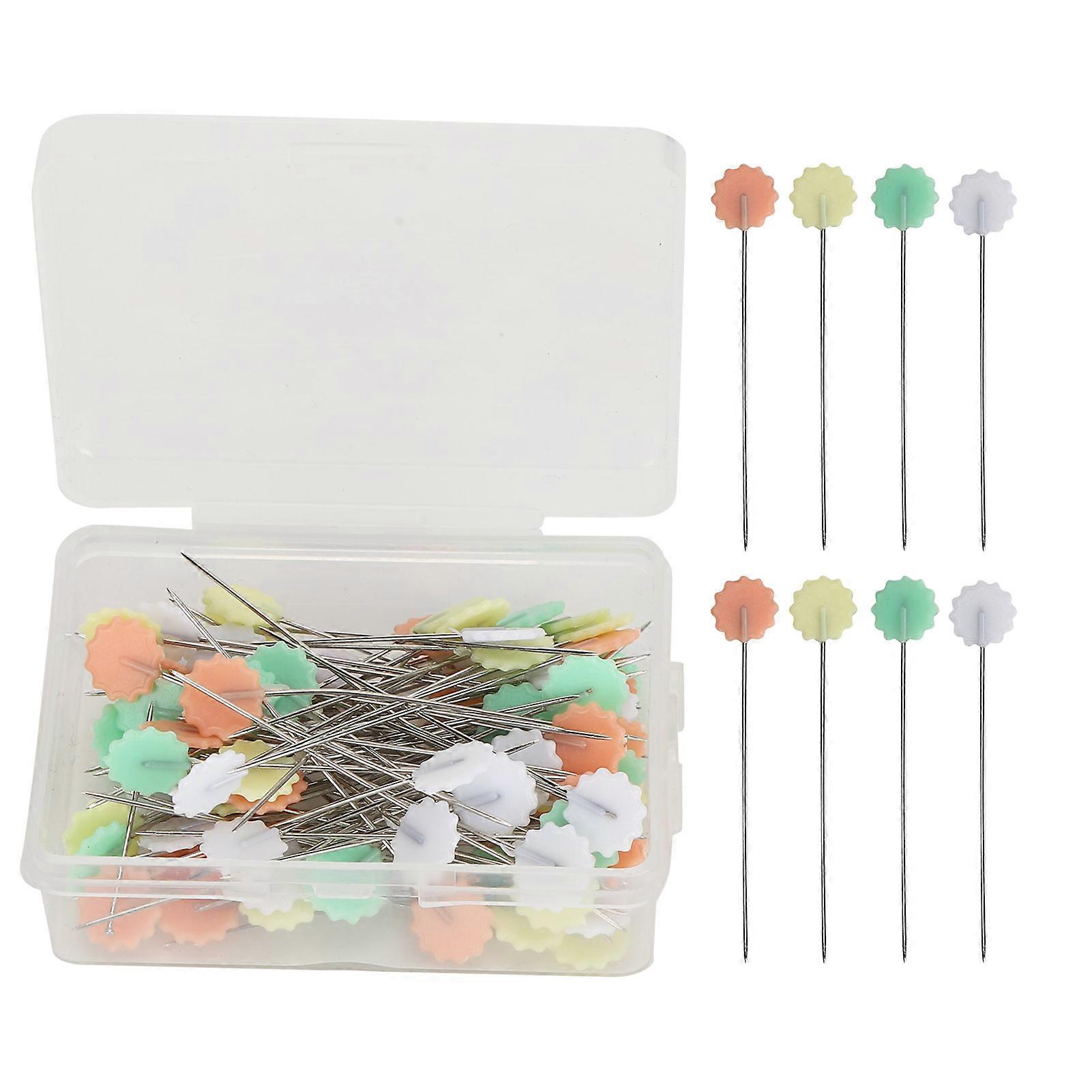 100 Pcs Épingles À Coudre Couture Fixation Couleur Aiguille Ménage Bricolage Bijoux À La Main Composants (Fleur De Prunier Clair)