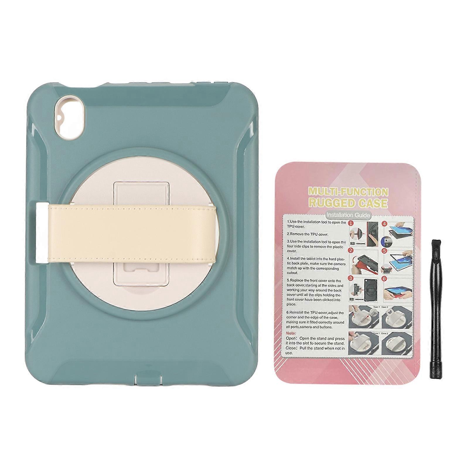 Tablet Case Multifunction Shockproof High Hardness Tablet PC Case with Pen Slot Strap Bracket for IOS Tablets Mini6 Green