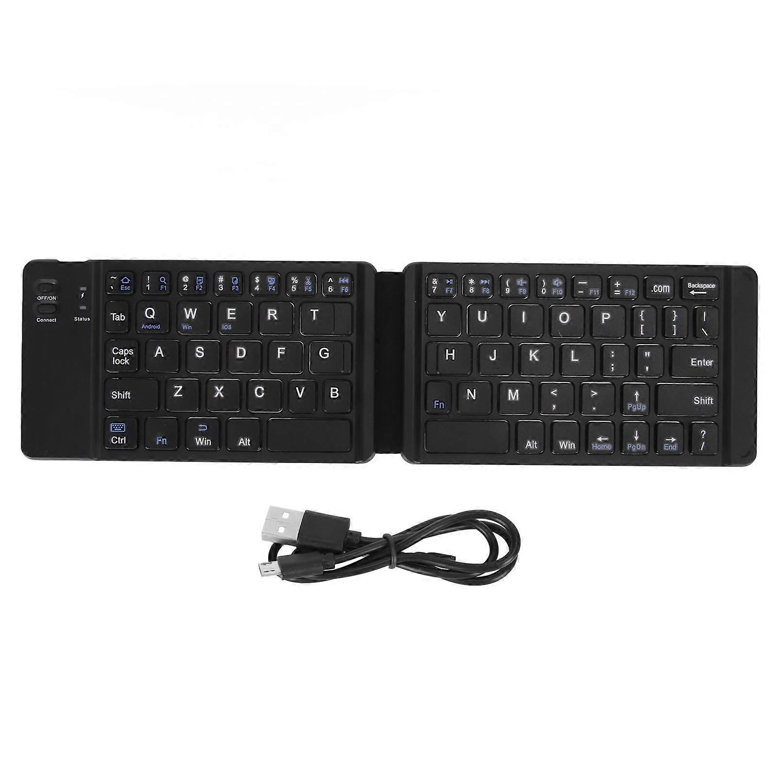 Foldable Bluetooth Keyboard Slim Pocket Size Portable Wireless Keyboard for Windows7 8 Tablet Notebook Mobile Phone Black