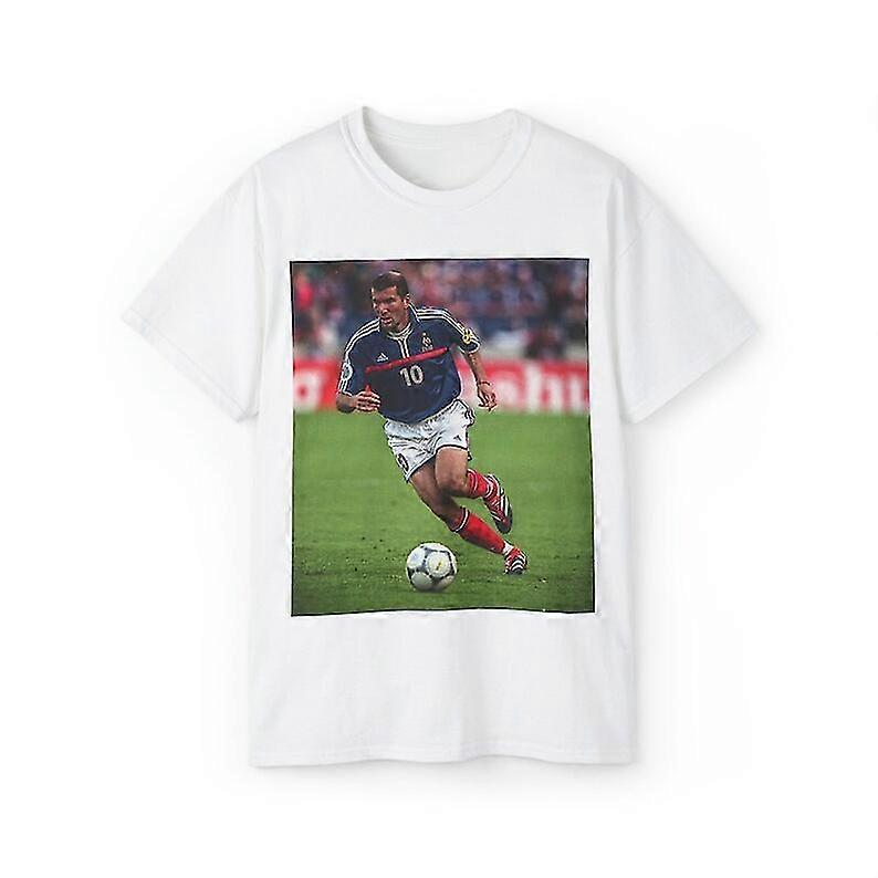 Zinedine Zidane França Futebol Jersey Unisex Ultra Algodão Tee Camiseta vintage retro retro real madrid-Mbe182 Puro algodão de alta qualidade