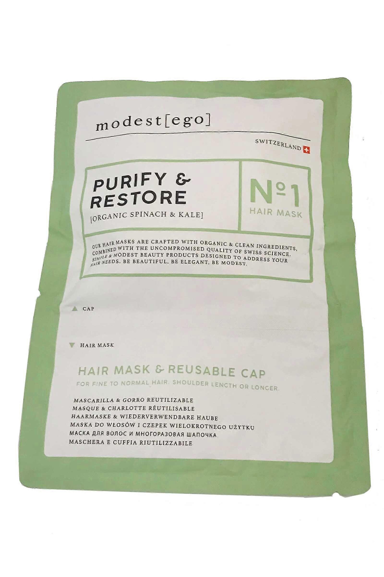Modest Ego ModestEgo Hair Mask and Reusable Cap 20ml Purify Restore (Spinach and Kale)