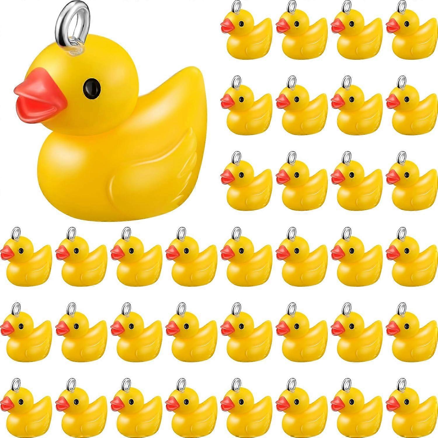 40 Pièces Petits Pendentifs Canard Jaune Résine Canard Charmes Pendentif Bébé Canard Pendentifs