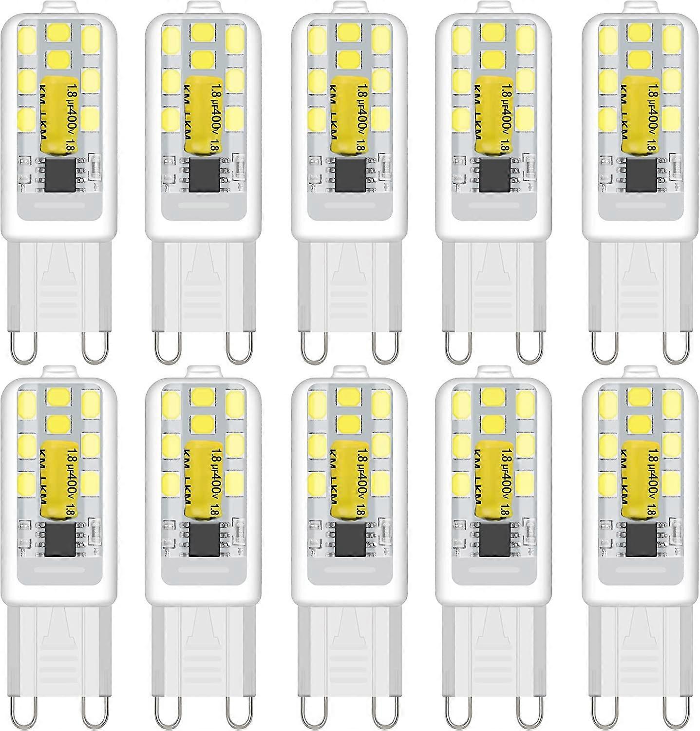G9 LED Light Bulbs 3W Cool White 6000K 300LM No Flicker Equivalent to 30W G9 Halogen Bulb Non Dimmable Energy Saving Bulb for Lighting Decor C