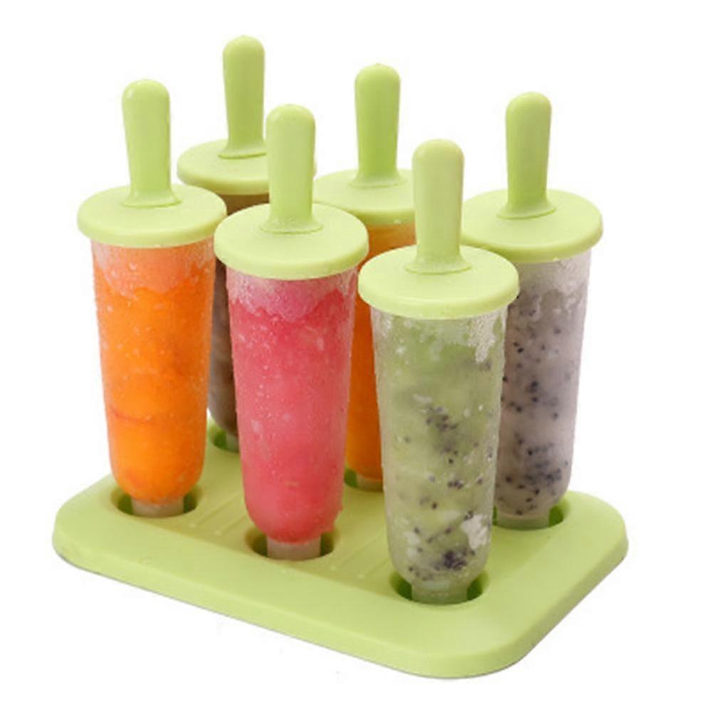 6 Pcs Premium Ice Molds Popsicle Silicone,diy Secure Leakproof Caps