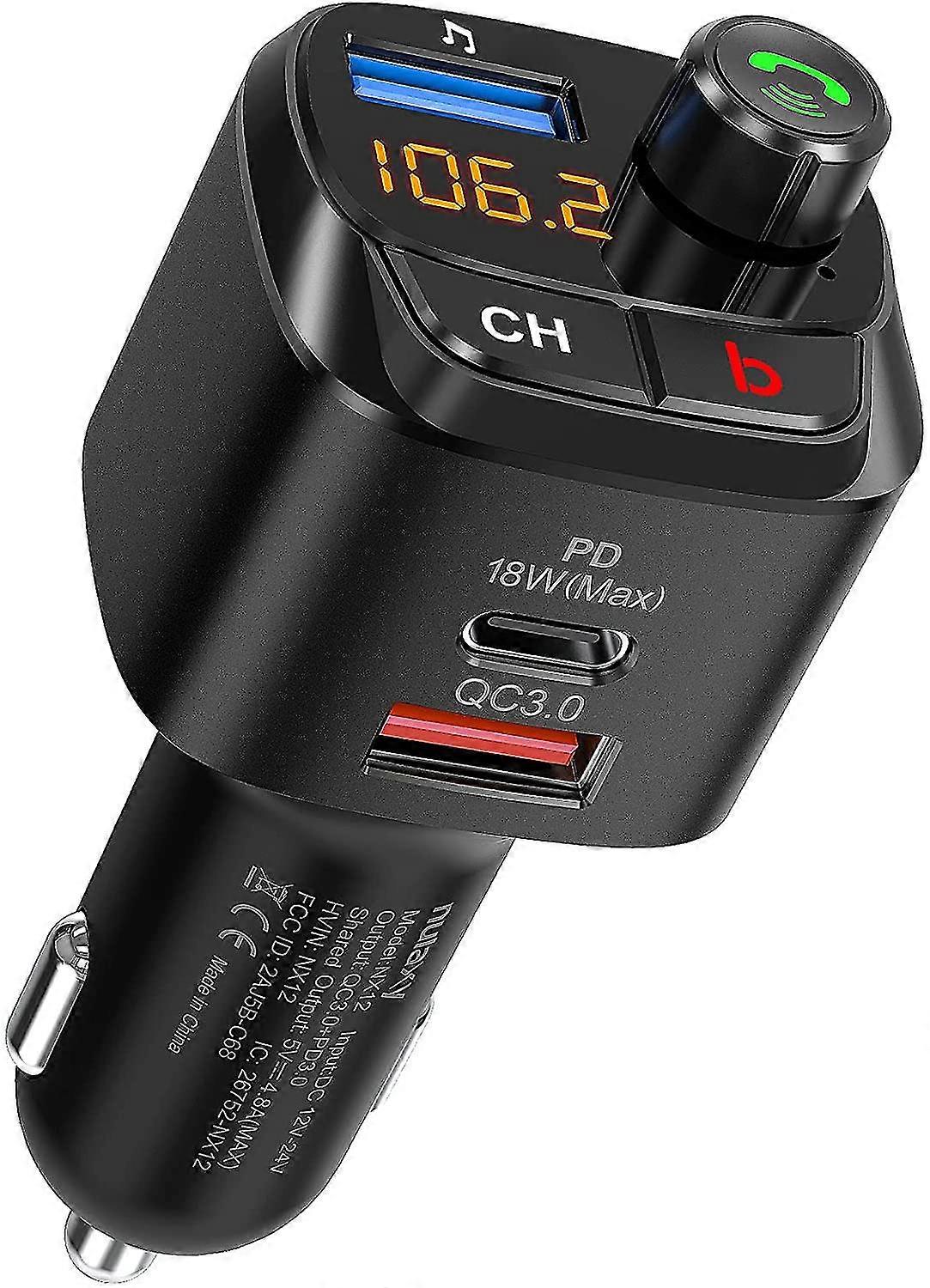 Car Bluetooth 5.0 Fm Transmitter Wireless Bluetooth Radio Adapter /car Kit