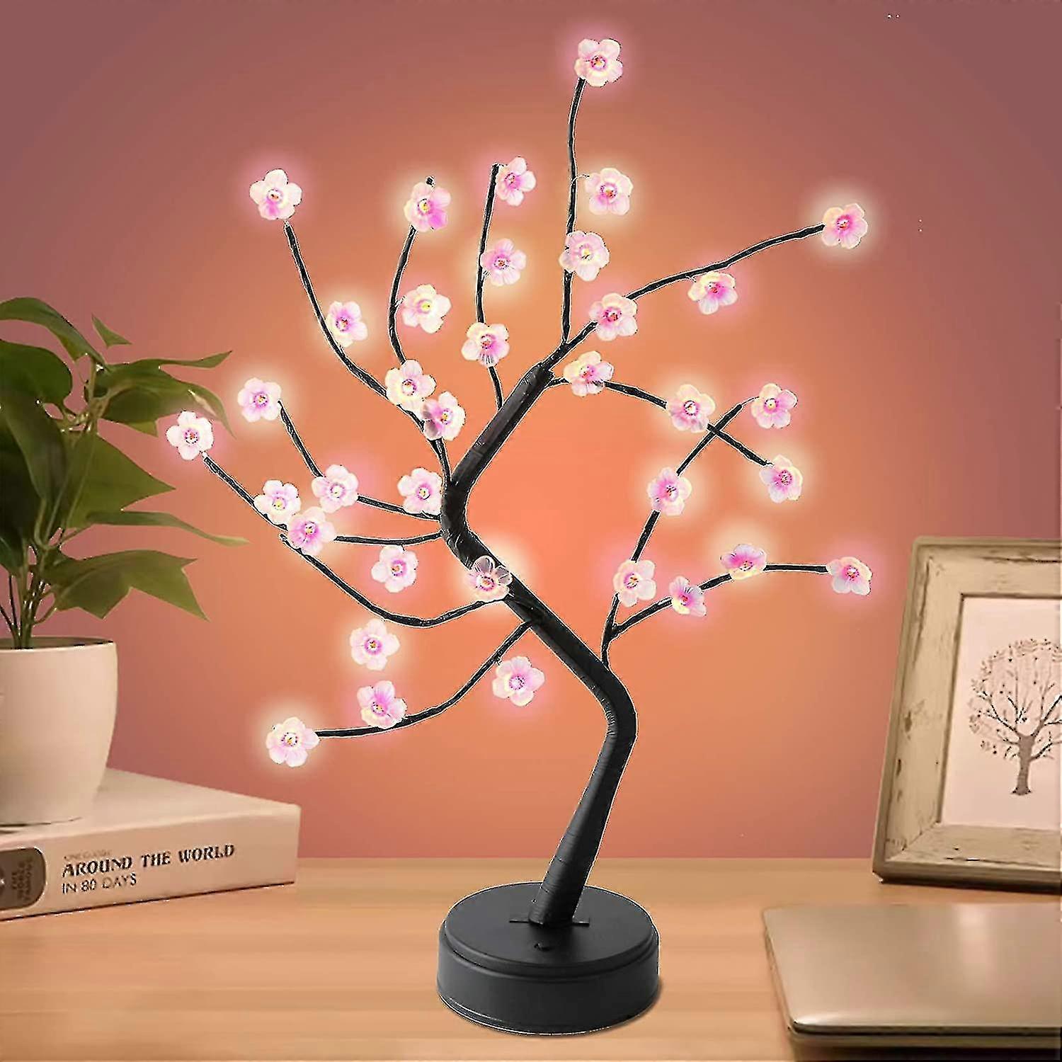 Tischplatte Bonsai Baum Licht mit 35 LED Kirschblten Baum Lampe, DIY  Knstliche Lampe Baum Lampe, USB oder Batterie powered, fr Schlafzimmer  Desktop ...