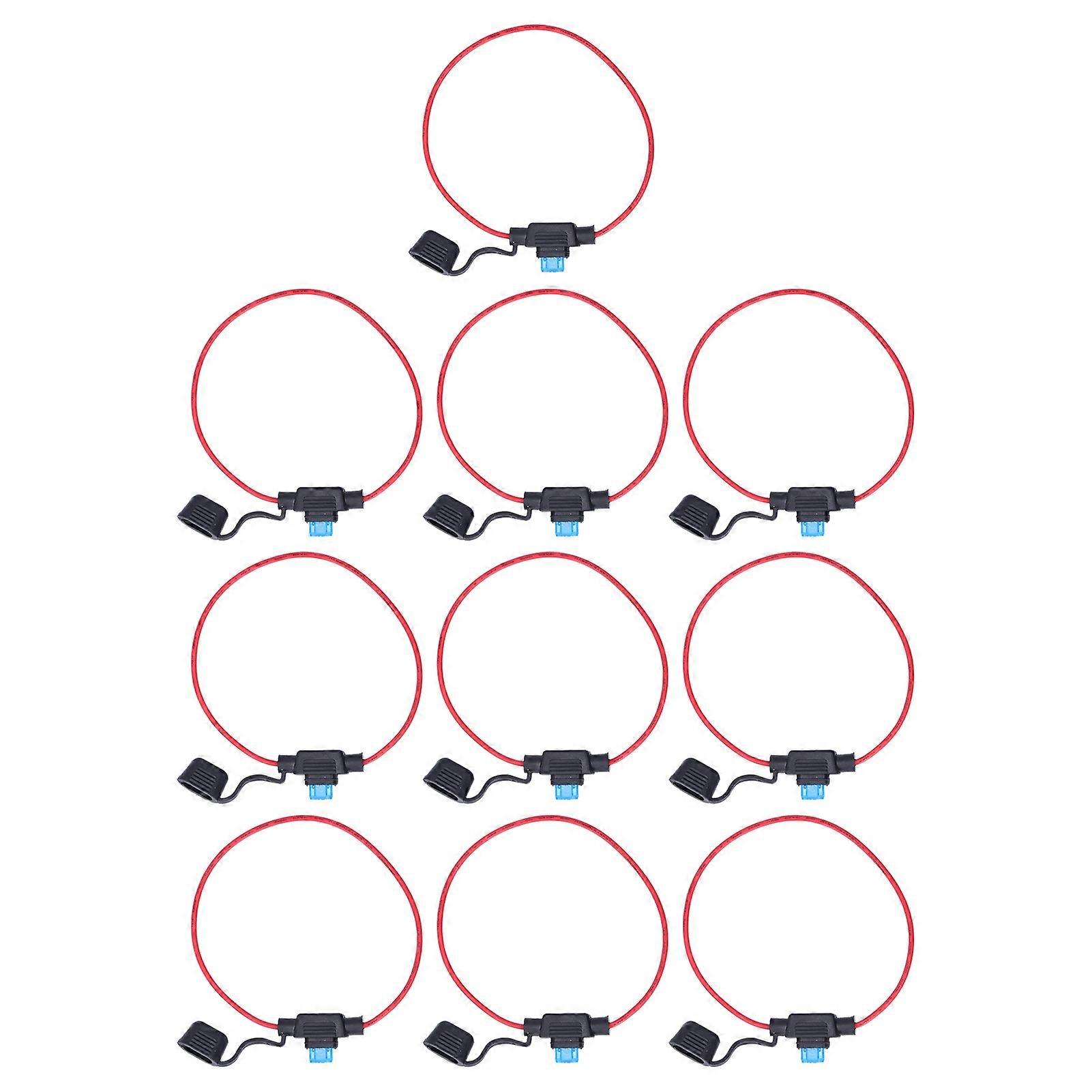 20Pcs/Set Inline Fuse Holder 18AWG Waterproof Fuses Holders Socket with Blade Fuse 15a