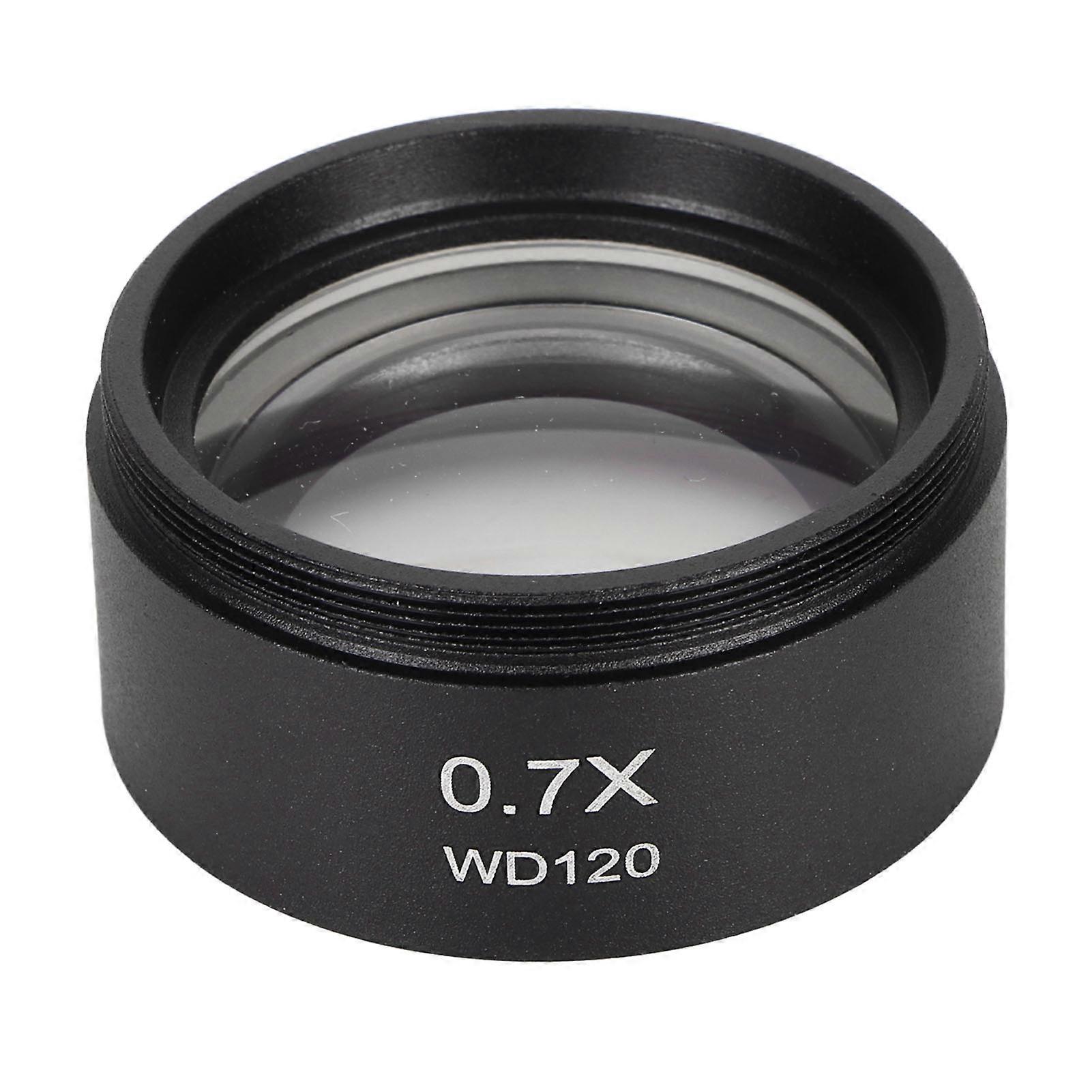 0.7X Stereo Microscope Objective Lens HD Large View Metal Auxiliary Objective Lens for Microscopes