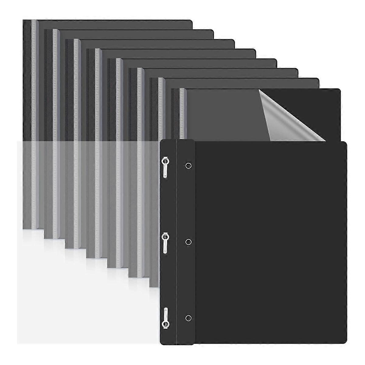 10 Pack Report Covers with 3 Prongs Fasteners,Presentation Folders, Plastic Report Folder with Black Back Covers