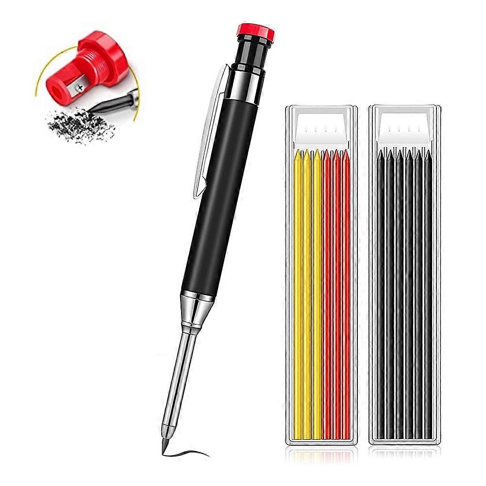 Mechanical Carpenter Pencils Construction Pencils Heavy Duty with -In Sharpener for Woodworking Mar