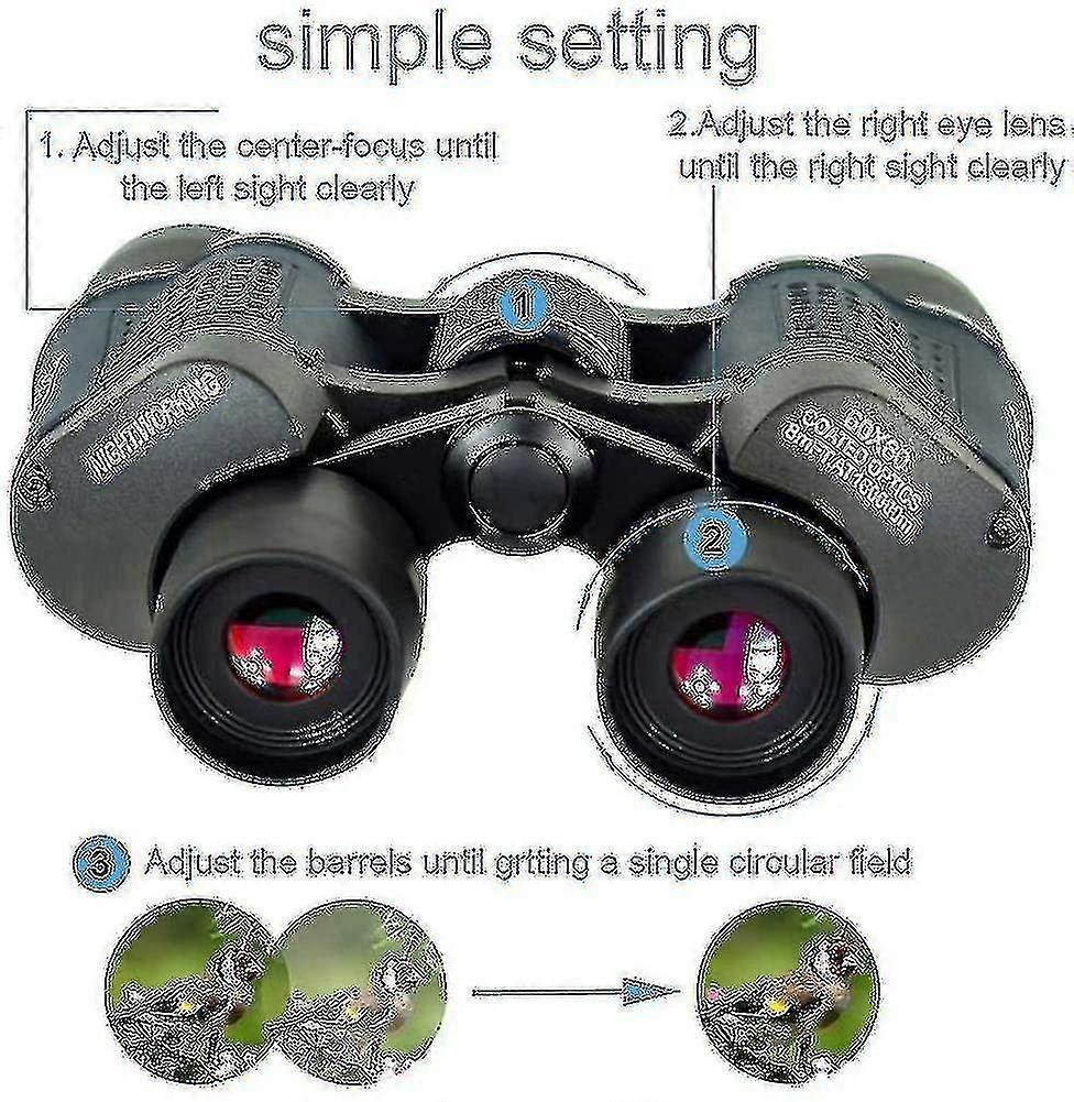 60x60 3000m Hd Binoculars Telescope Vis--