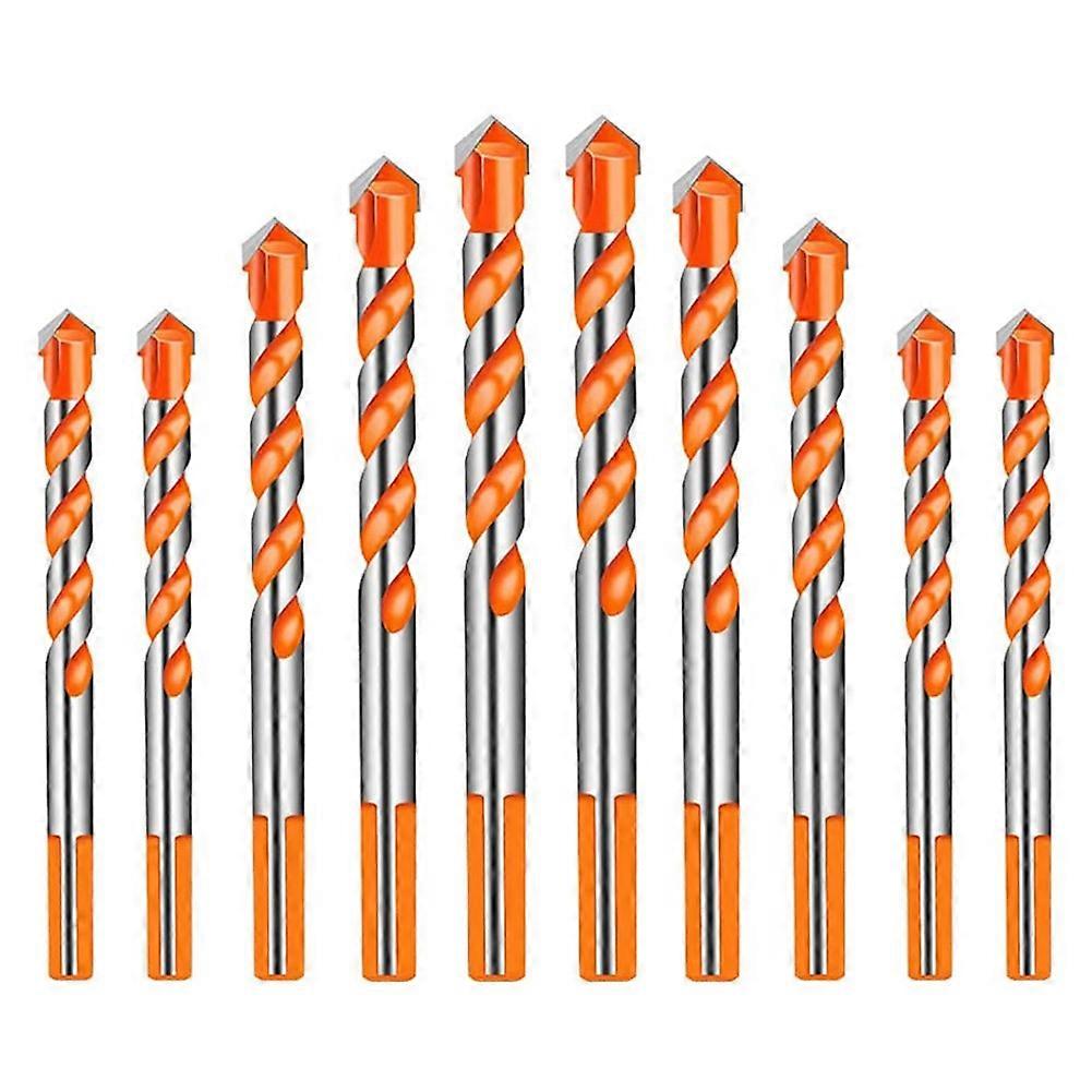 Tile Drill Bit Set 10 Pcs Flow Drill Bit Triangle Drill Bit Triangle Alloy Hole Saw Twist Drill Bit