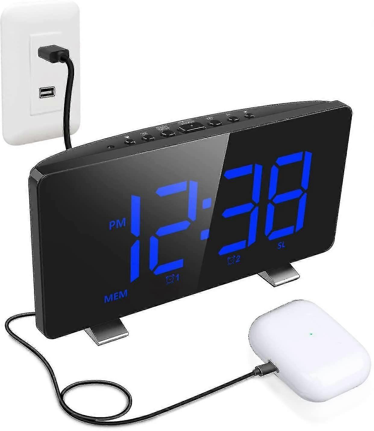 Ceiling Projection Clock Radio, Fm Alarm Clock With Ceiling Projector, Temperature Display, Dual Usb