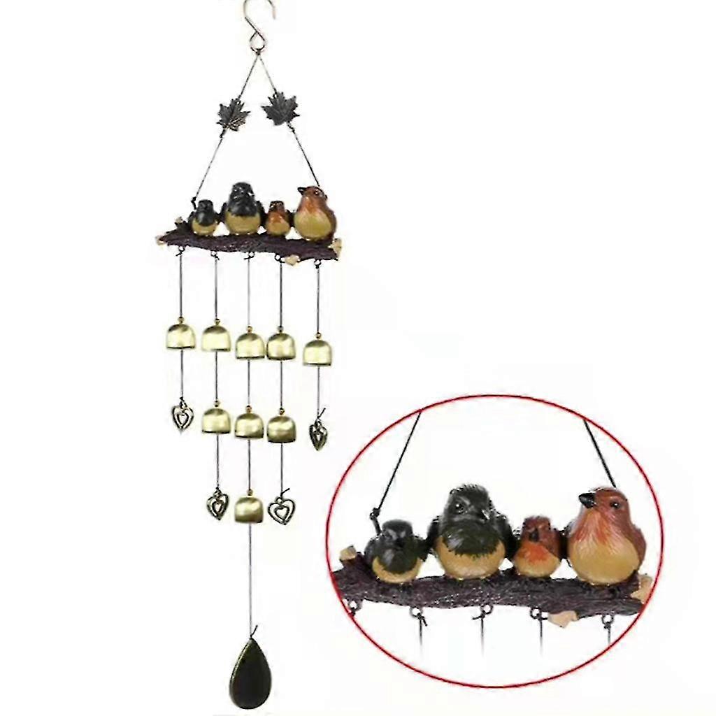 Garden Bird Multi-bells Wind Chimes For Outside Decoration Tuned Elegant Wind Chime Soothing Melodic Deep Tones Outdoor Decor Rustproof Memorial Wind