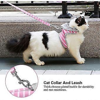 Cat Harness Adjustable Escape Protected Cat Harness Hooded Vest Collar Leash Sof