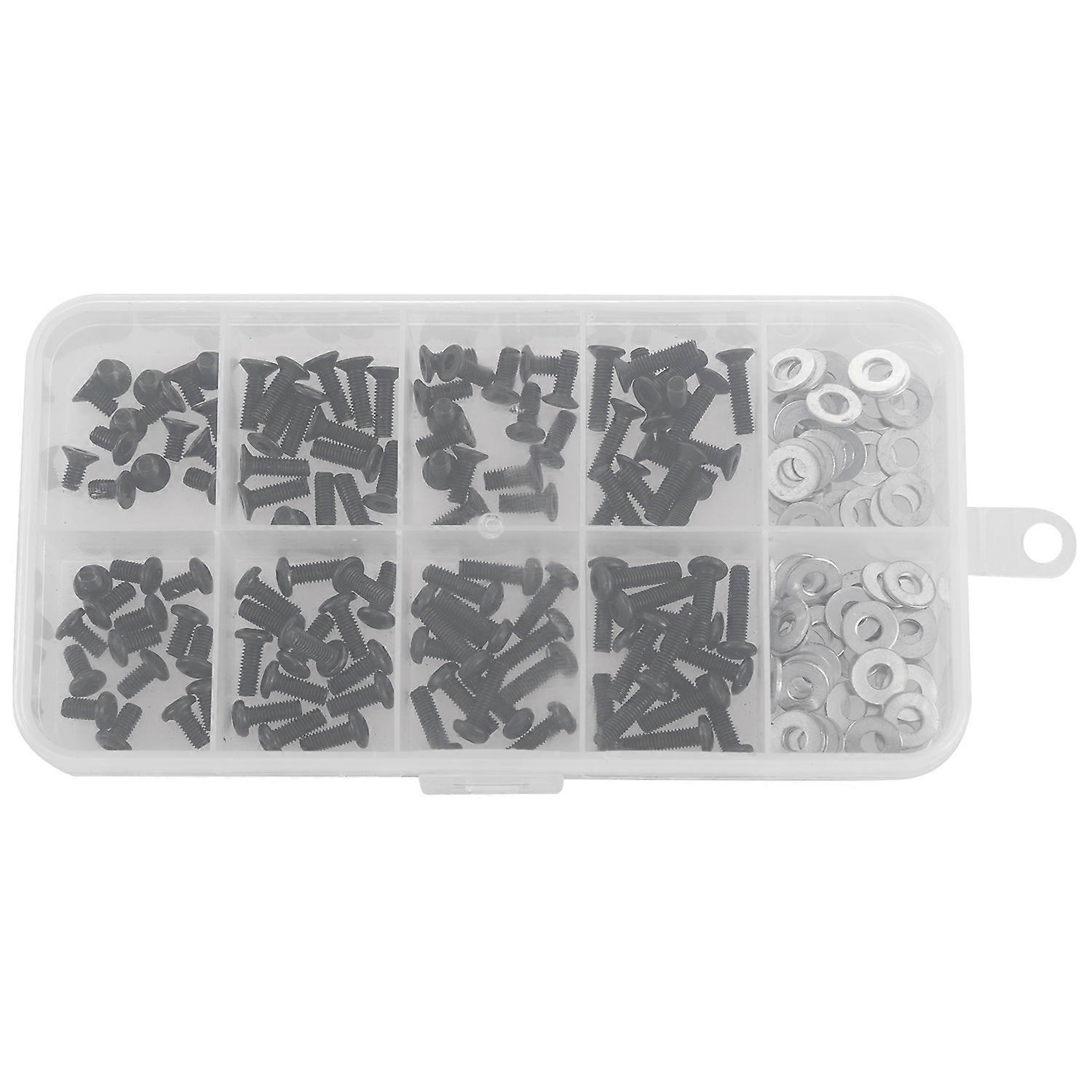 Screws Box Set Compatible 1/10 Traxxas HPI D90 SRC10 Remote Control RC Car Parts 180pcs