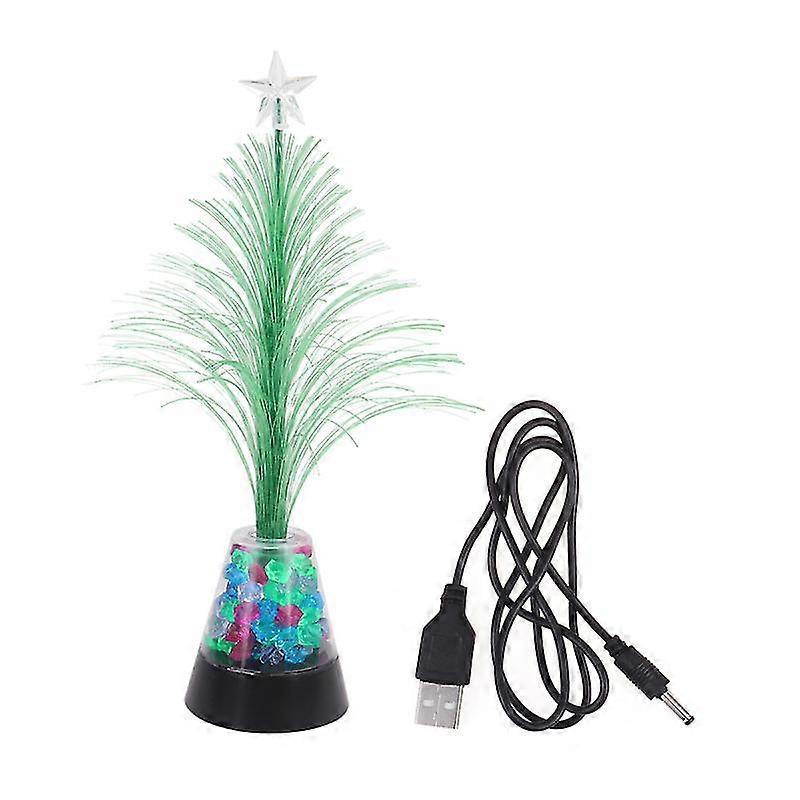 1pc Usb Charging Led Light Christmas Tree Lamp Desktop Night Light Party Props For Home Shop Without Battery Random Color