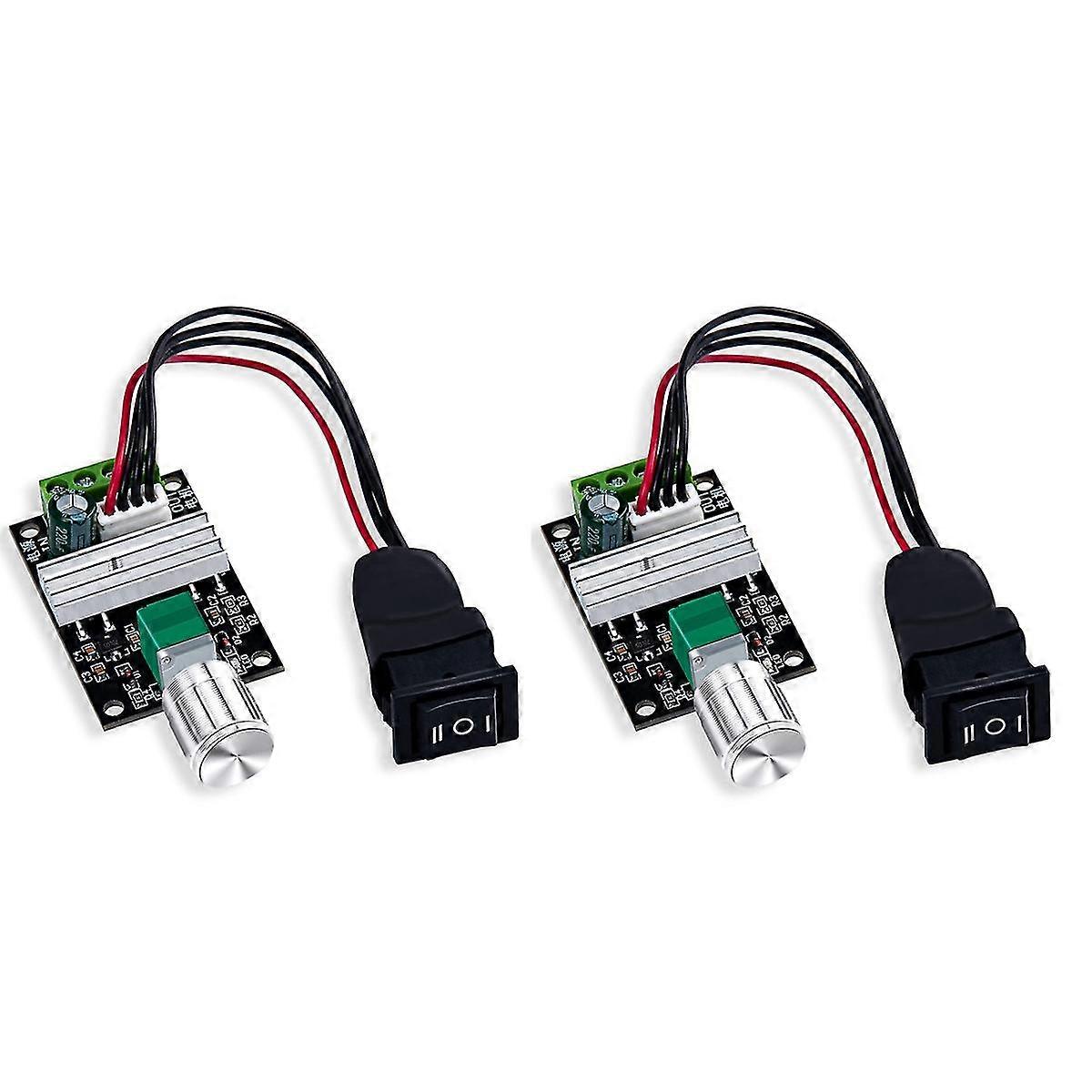 2pcs Pwm Motor Speed Controler 1203bb Dc 28v 24v 12v 6v 3a 80w With Adjustable Reversible Knob Swit
