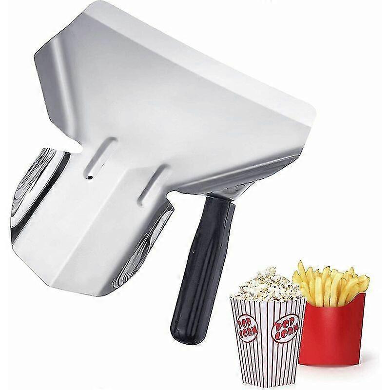 French Fries / Popcorn Scoop, Right-handed, 1 Handle, Scoop Size: Approx. 20 X 12 Cm, Length: 23 Cm, Stainless Steel / Plastic, Silver / Black, S'arer