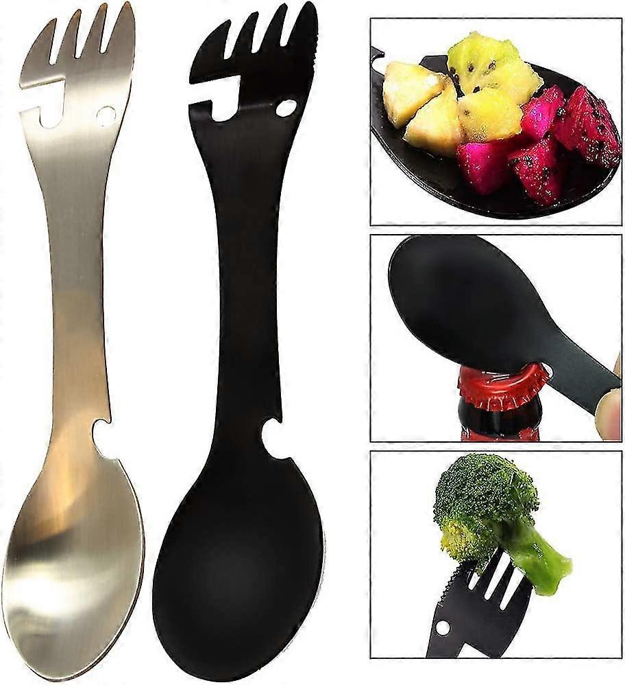 2-pack Stainless Steel Camping Travel Utensils